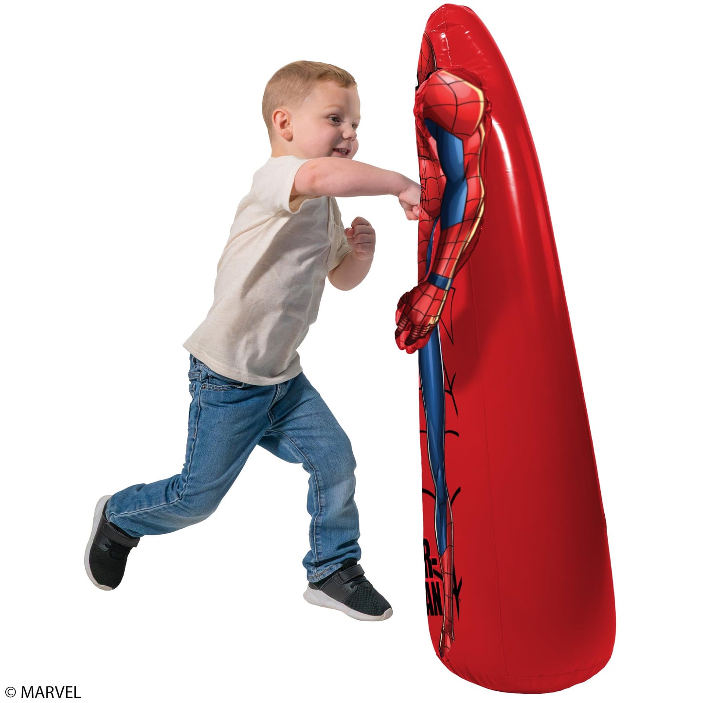 Marvel Spider-Man Shaped Bop Bag - Inflatable Punching Bag, Inflates to 42 Inches