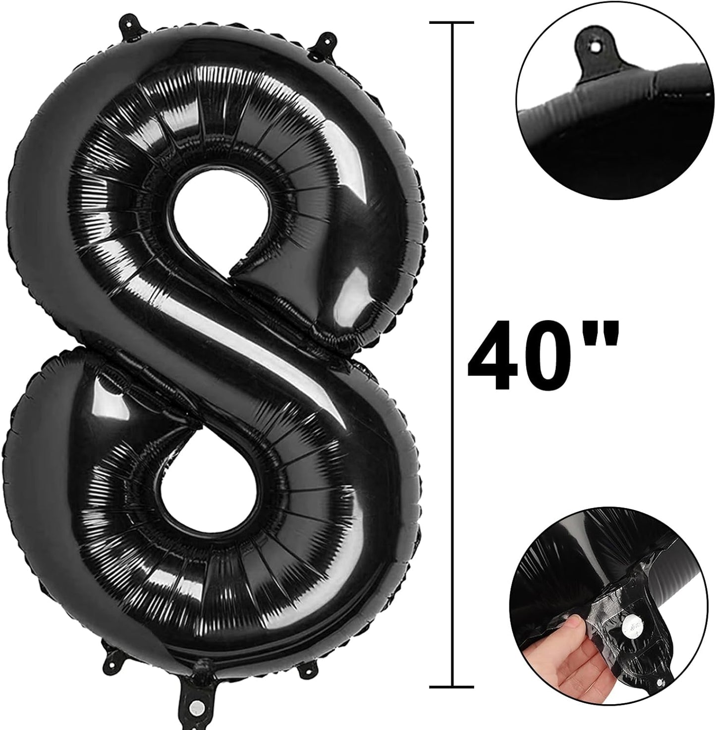 Skiennix 40-Inch Black Number 28 Balloon - Jumbo Mylar Foil Helium Decoration for Parties
