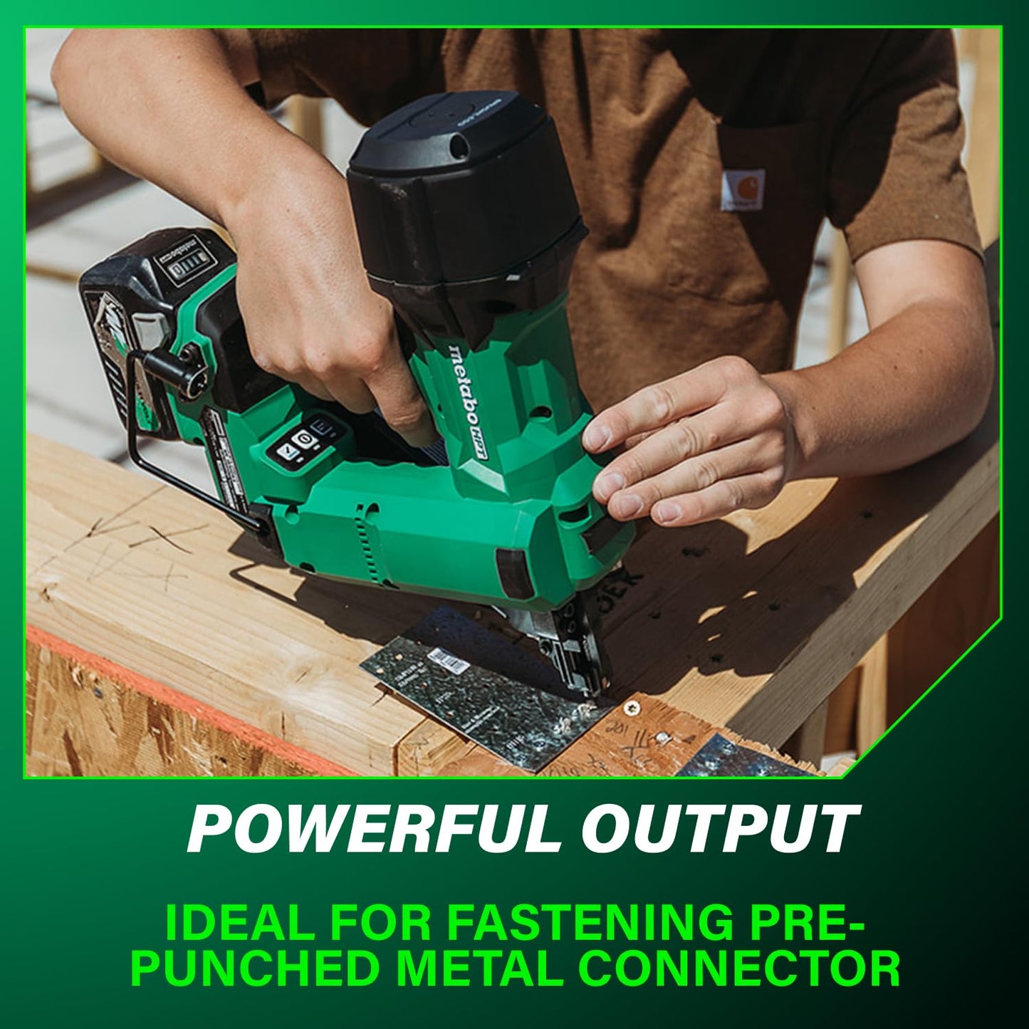 Metabo HPT 18V MultiVolt Brushless 1-1/2" Metal Connector Nailer, Cordless Air Spring Nailer with 18V 4.0Ah Battery, Lightweight Design, 600 Nails Per Charge, Sequential Actuation, NR1838DKA