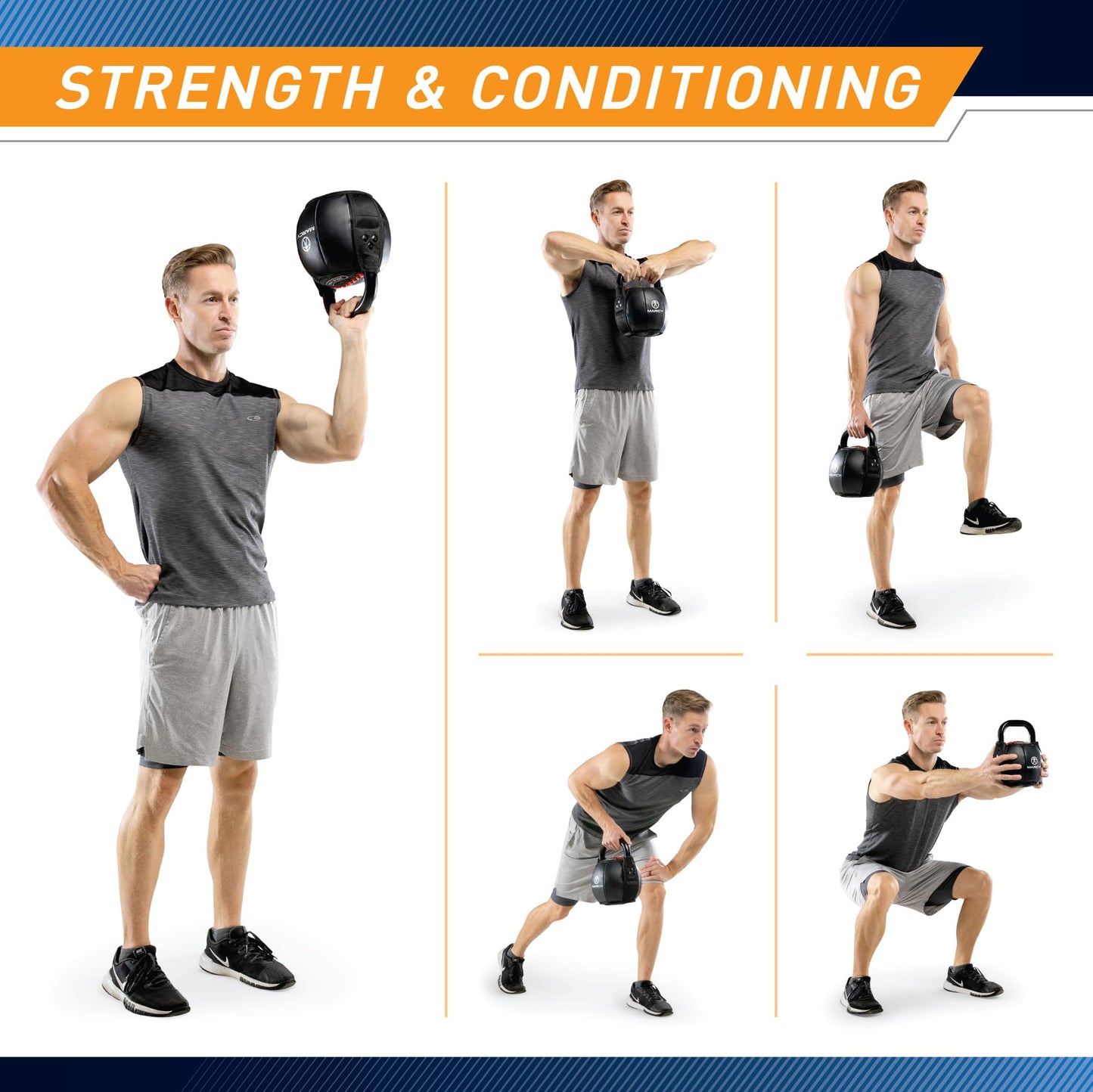 Marcy Soft Kettlebell with Handle for Weightlifting, Conditioning, Strength Training, Core Training for Full Body Workout 25lb SKB-025