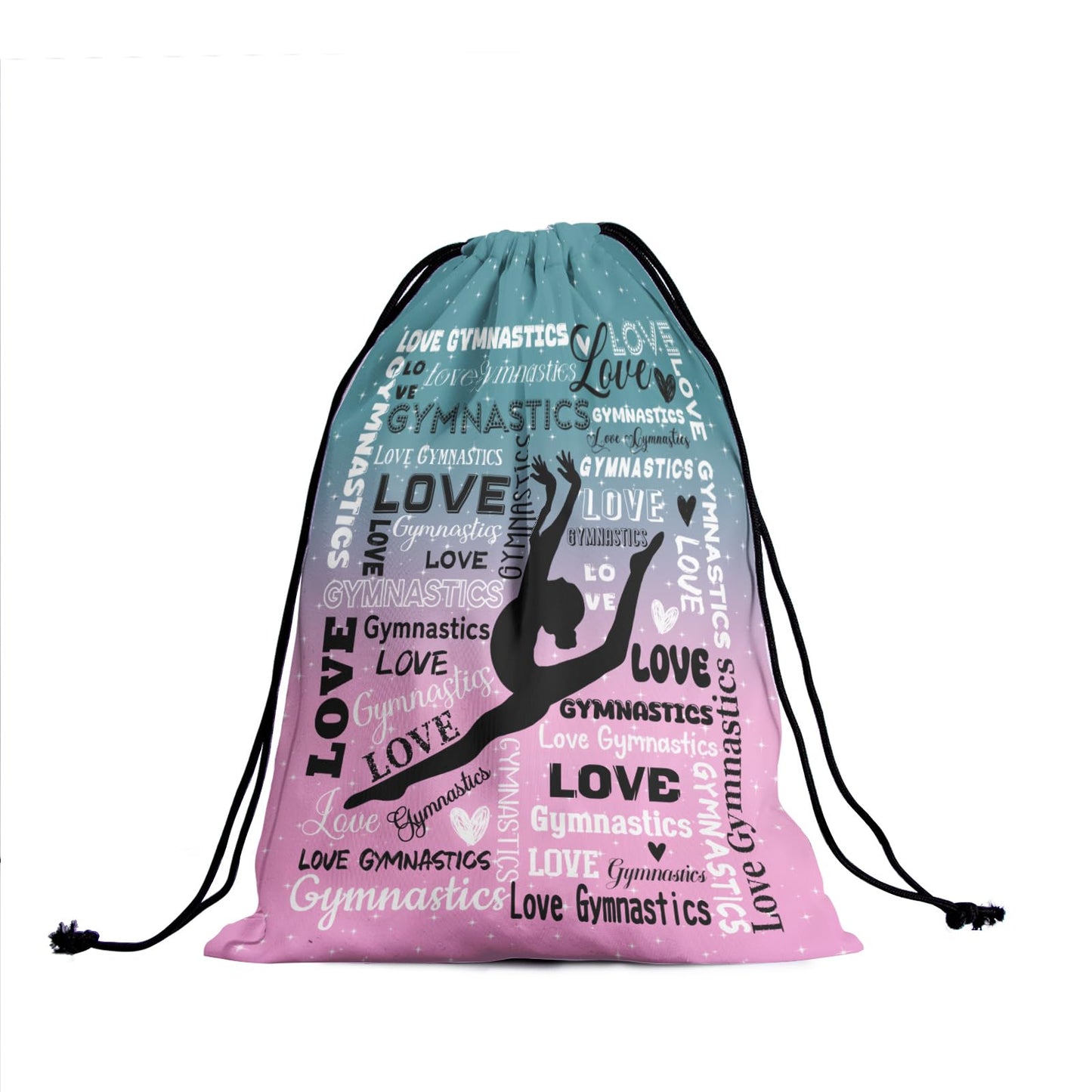 Giwawa Colorful Gymnastics Grip Bag Green Pink Adjustable Gym String Bag for Sport Travel Daily Use