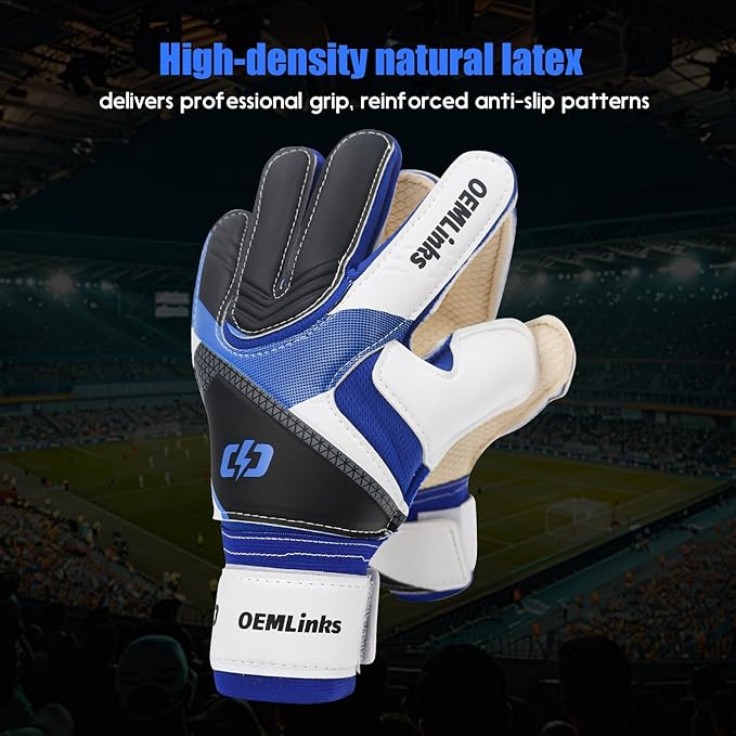 Youth&Adult Goalie Goalkeeper Gloves with Finger Protection Breathable Soccer Gloves with Strong Grips，6 Colors，Sizes 7-10