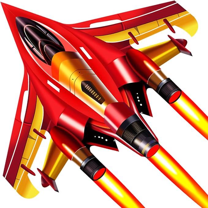 Fighter Jet Kites for Kids & Adults - Durable Airplane Kites for Boys Ages 8-12 & 4-8 with Kite String Reel, Easy Fly Large Outdoor Kite for Beach & Park Activities