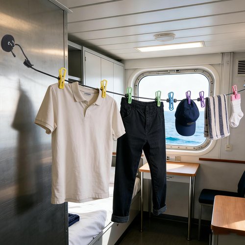 Magnetic Clothesline for Cruise Ship Cabin Approved - Portable Travel Clothes Line,Strong Rubber Coated Non-Scratch Magnets,Travel Clothesline for Cruise Ship Essentials(Updated Stronger Magnets)