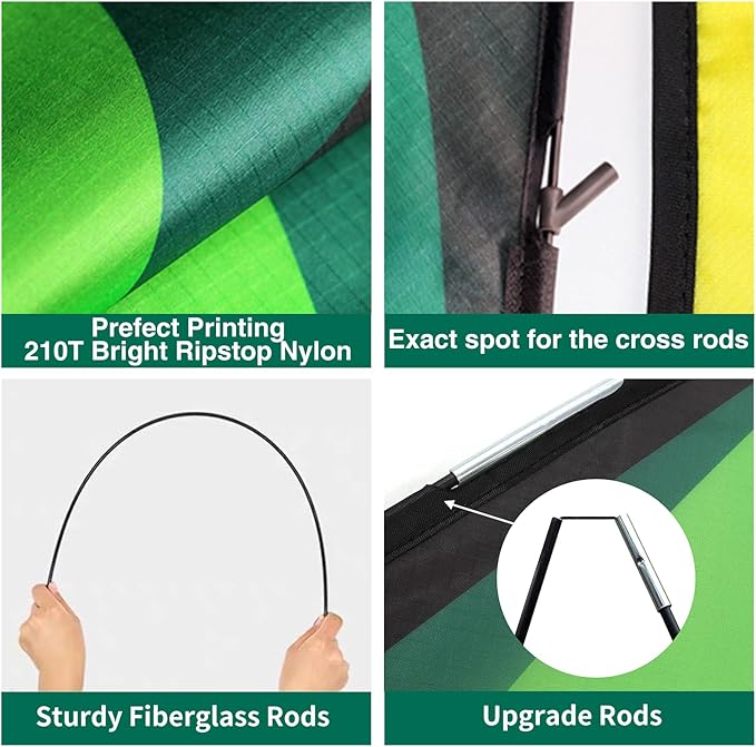 Mint's Colorful Life 3 Pack Delta Kites for Kids & Adults, Easy to Fly Large Kite Set for Beginners, Perfect Family Kites for Park and Beach Trip with 300ft String Included