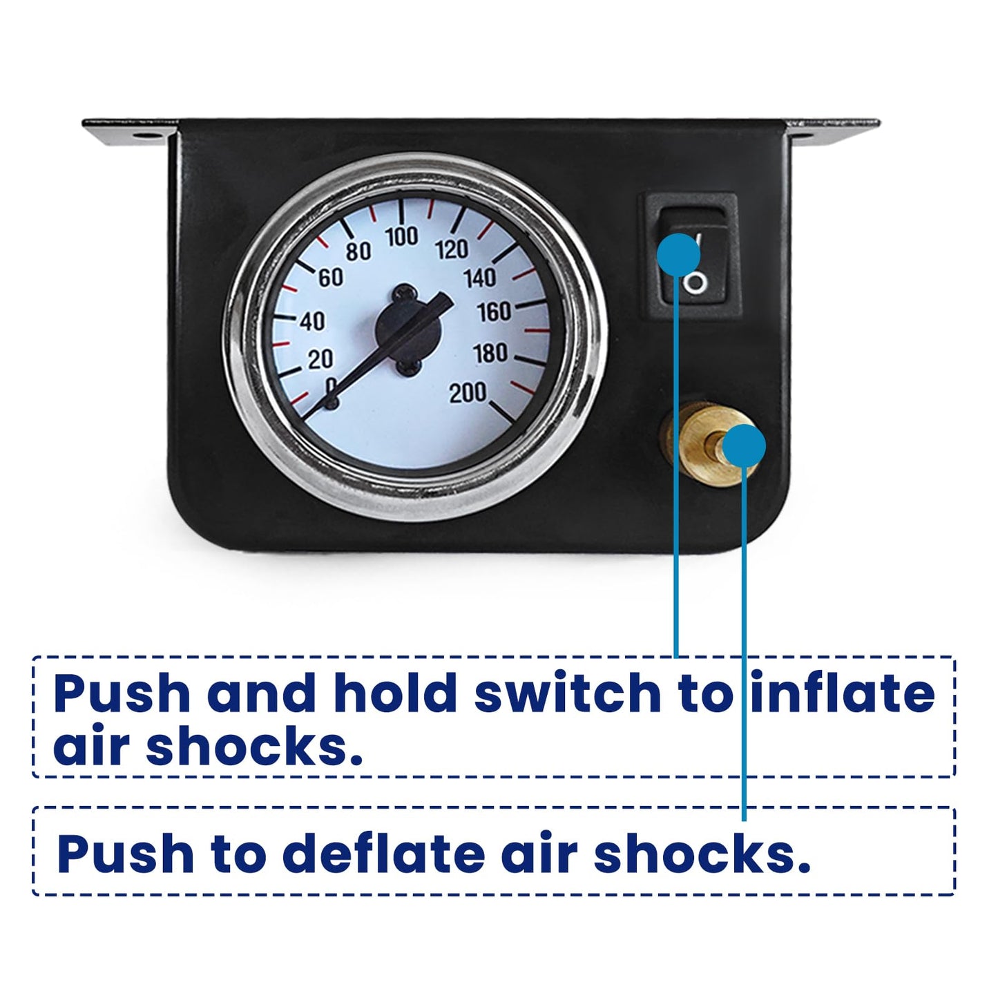 KEIYSHOLCK 25804 On Board Air Compressor System Air Shock Controller Air Compressor and Air Pressure Gauge Air Line T Fittings for Ram/Chevy/Ford/Silverado/GMC Trucks Vans