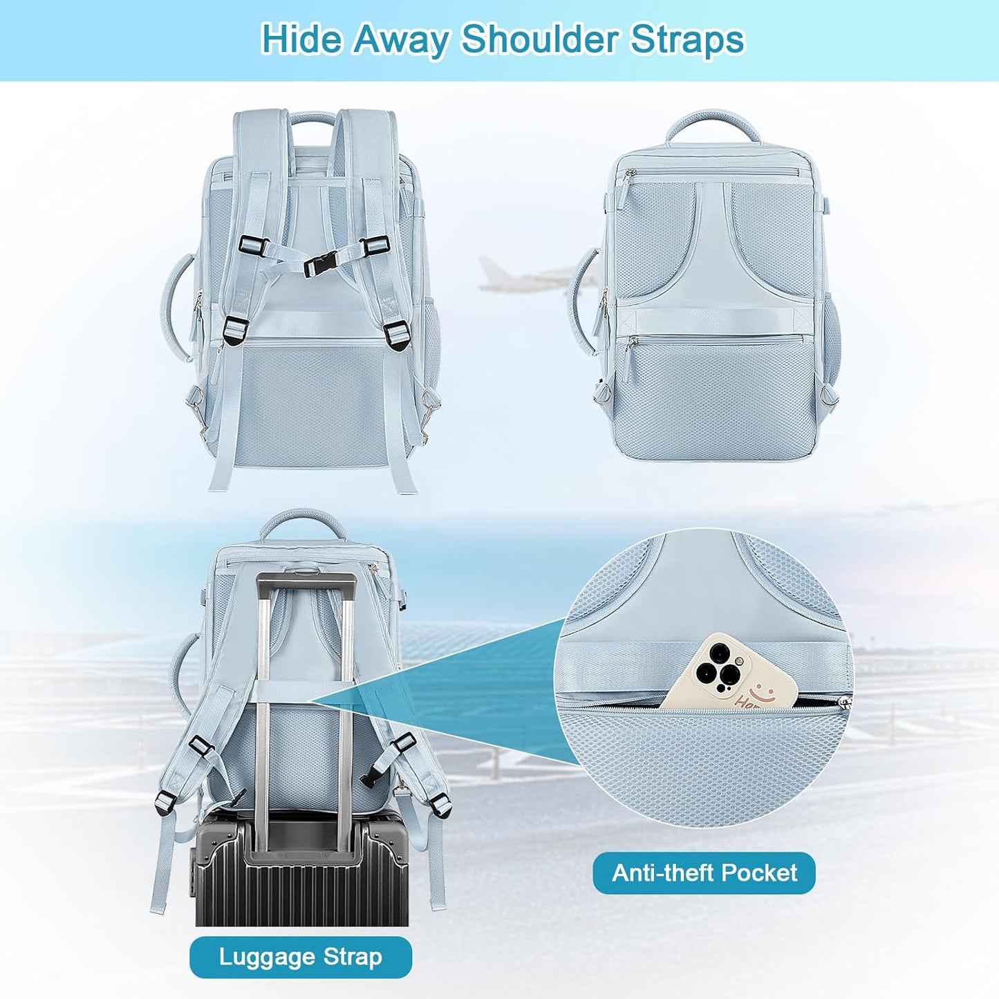 Backpack 17 Inch Sinaliy Large Expandable Travel for Men and Women, Laptop, Waterproof, Casual, College, Business