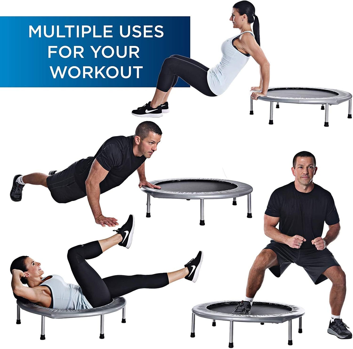 Stamina 36-Inch Folding Trampoline | Quiet and Safe Bounce | Supports Up To 250 Pounds
