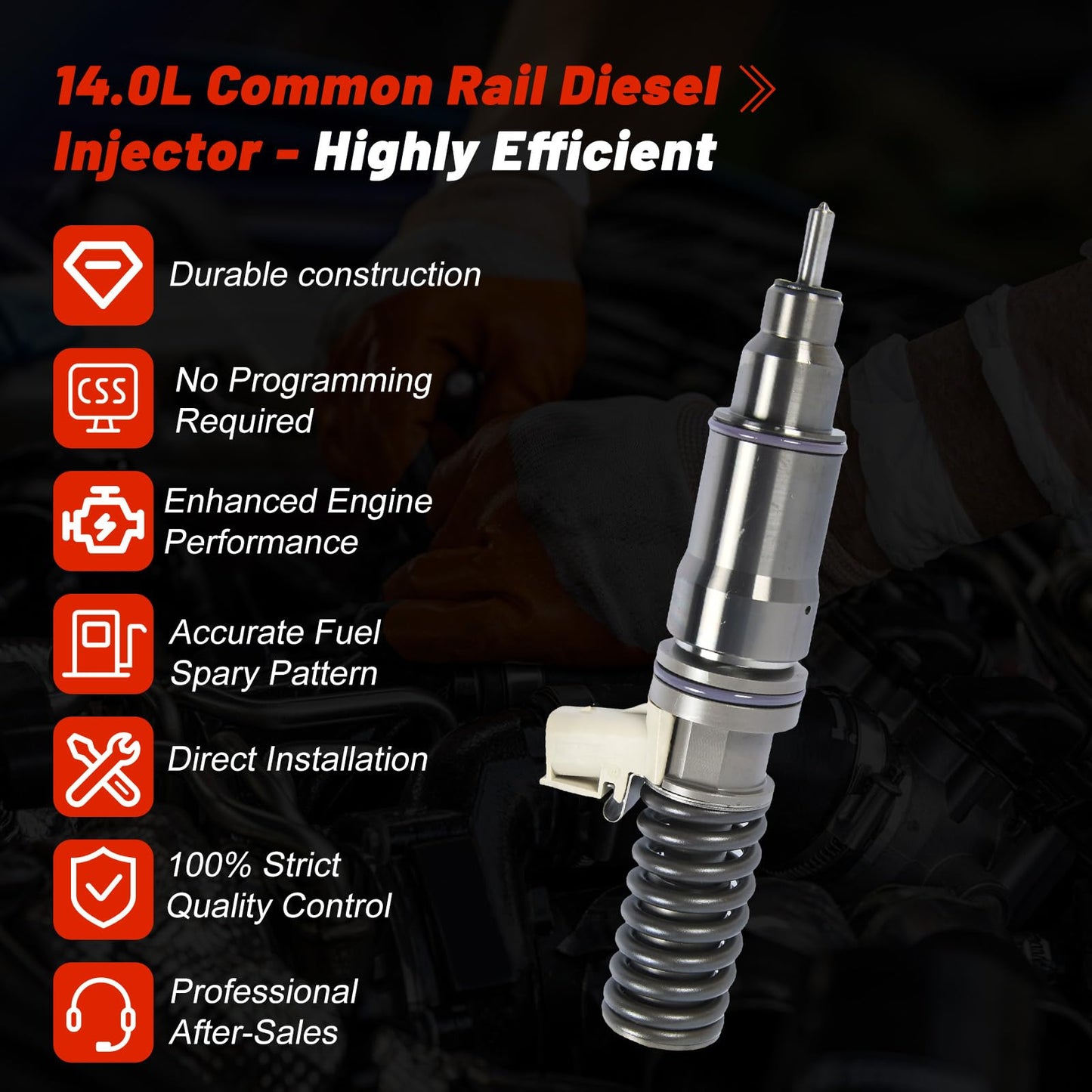 FE4E00001 RFE4E00001 BEBE4E00001 Electronic Unit Injector for Delphi Detroit Series 60 14.0L DDEC VI E3 Engine Kenworth Peterbilt Freightliner Heavy Duty Trucks Machinery Generator Sets