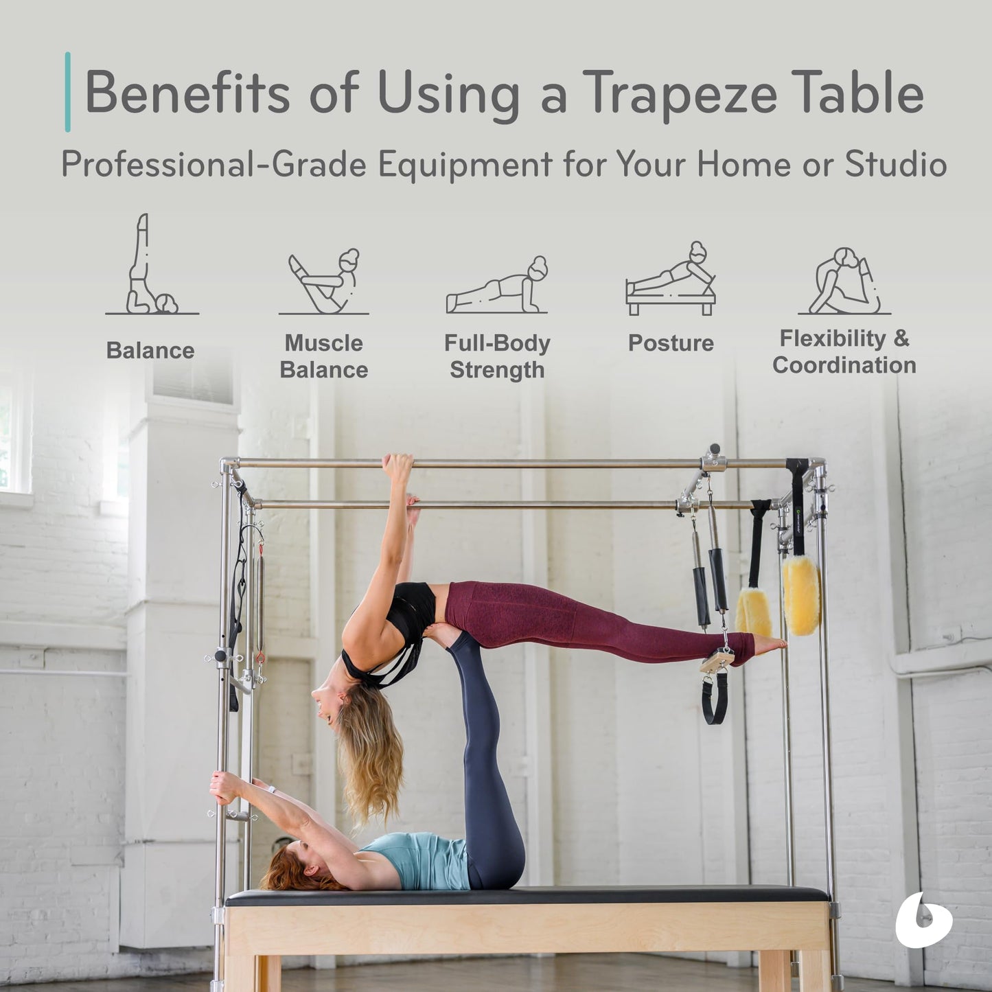 Balanced Body Trapeze Pilates Table (Cadillac), Pilates Workout Equipment, Perfect for at-Home Gym or Studio, Pilates Exercise Equipment for Fitness, Strength, and Well-Being