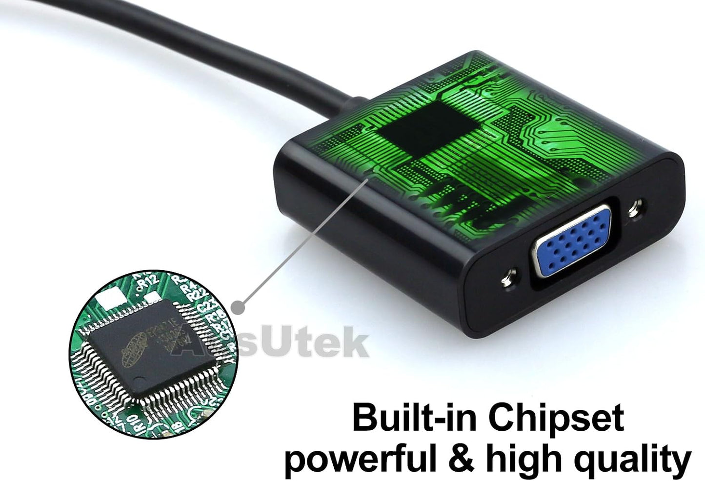 E-Universal Adapter Converter HDMI to VGA Male to Female for Computer, Desktop, Laptop, PC, Monitor, Projector, HDTV