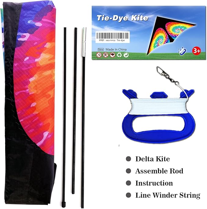 Delta Beginner Kite for Kids & Adults, Easy to Fly Beach Kite