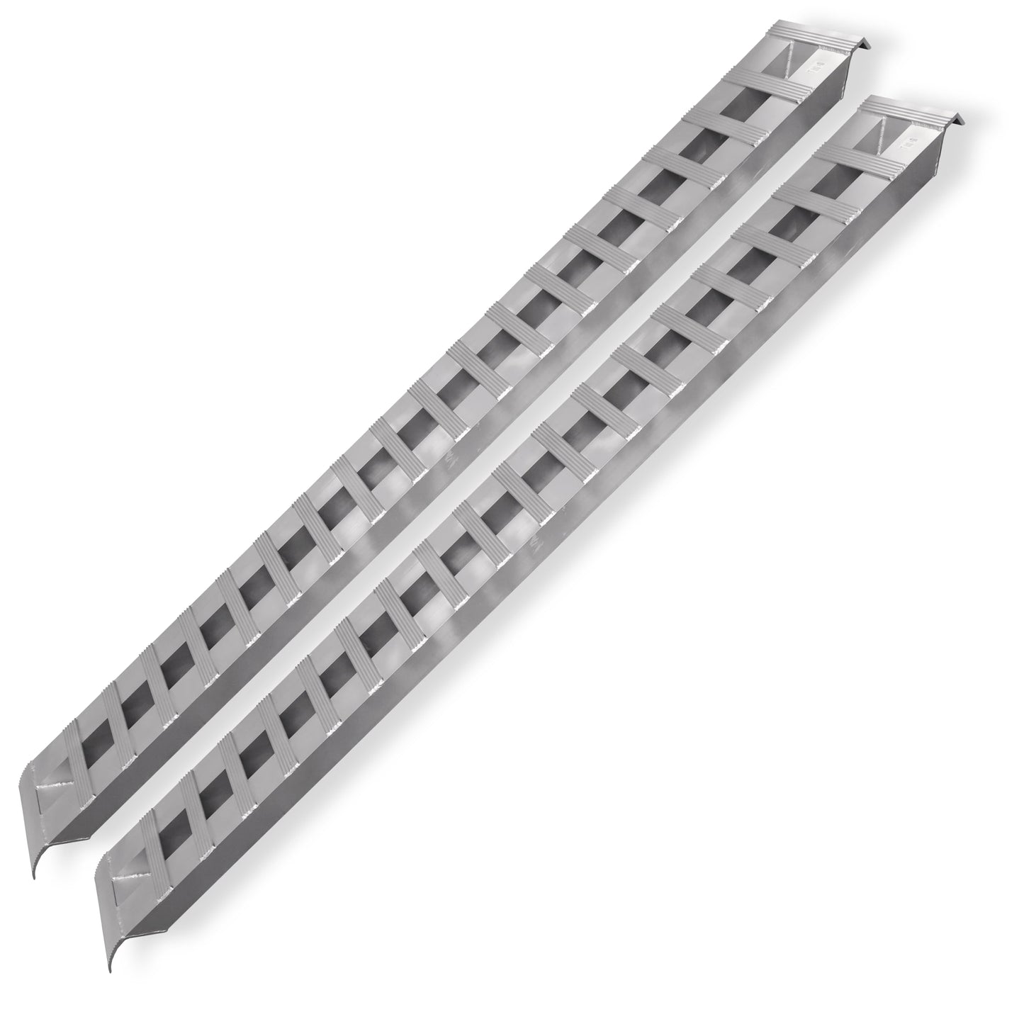 GEN-Y Hitch Heavy Duty Aluminum Loading Ramps - Set of 2, 8 Feet Long x 15 Inches Wide, 10000 lbs Capacity, Hybrid Hook and Plate Ends, Serrated Cross Rungs for Maximum Traction
