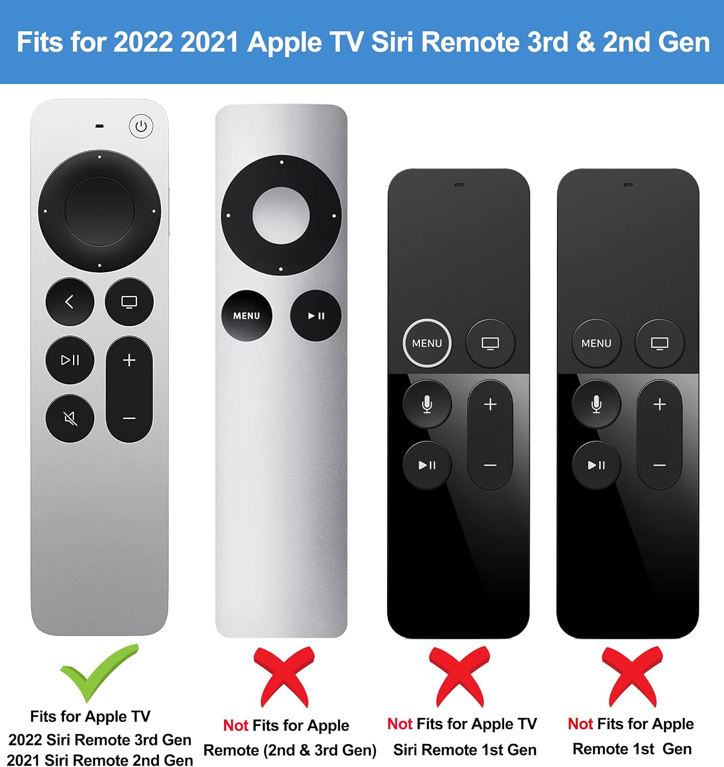 TOKERSE 4K 2022 3rd 2021 2nd Glow Case Compatible with Apple TV HD Siri Remote Gen and Gen - Glow in The Dark Silicone