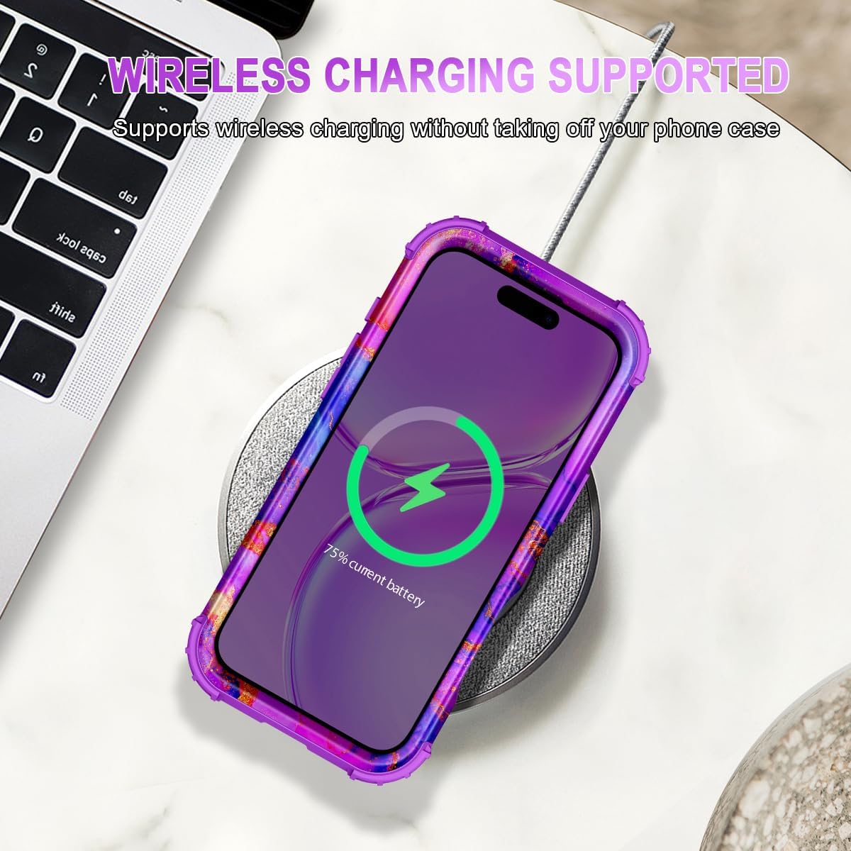 Casetego 17 17 6.3 inch,Purple for iPhone Case,Three Layer Heavy Duty Sturdy Shockproof Protection Full Rugged Hard