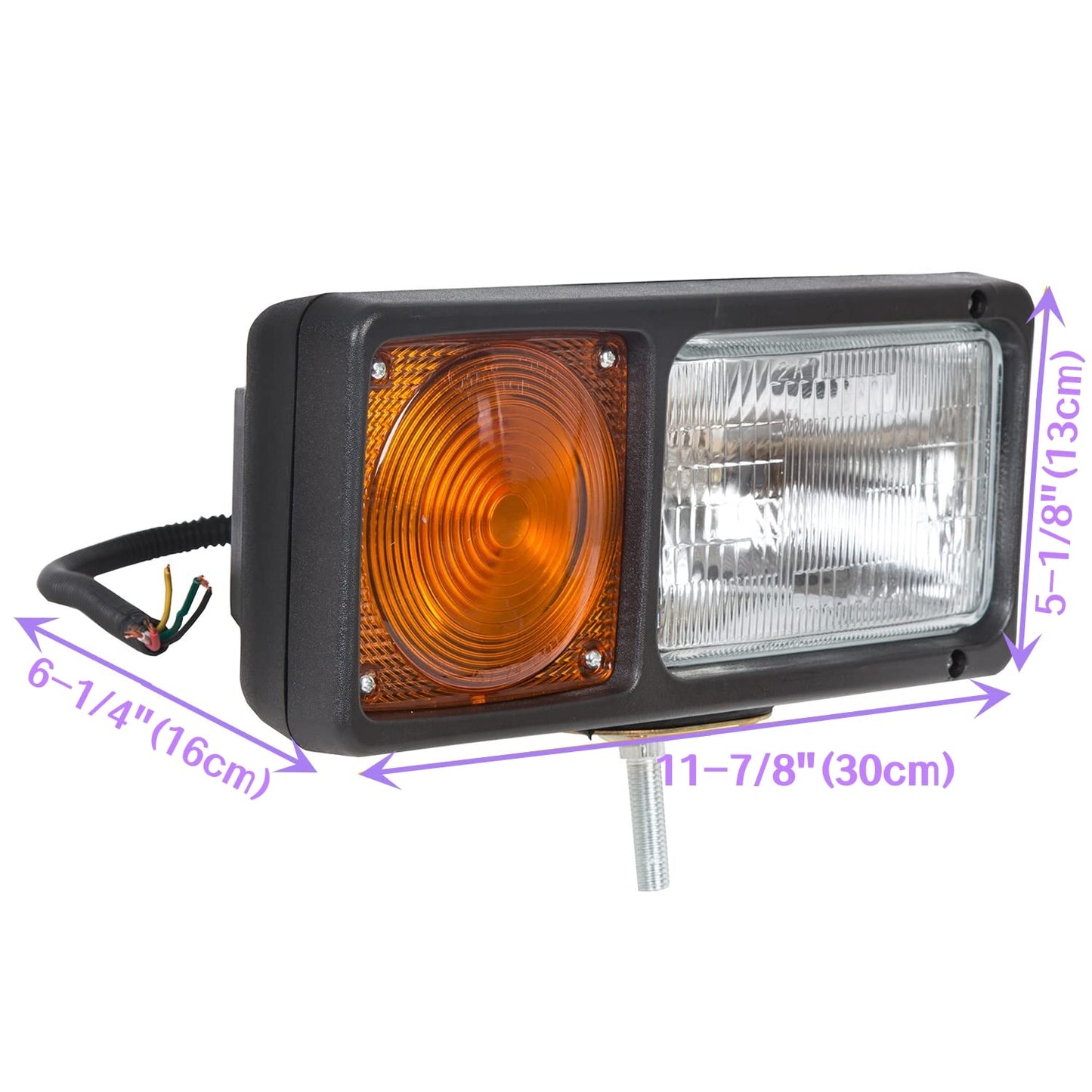 HECASA Universal Trunk Snowplow Lights - Clear Lens & Black Housing Replacement, Model CB-635