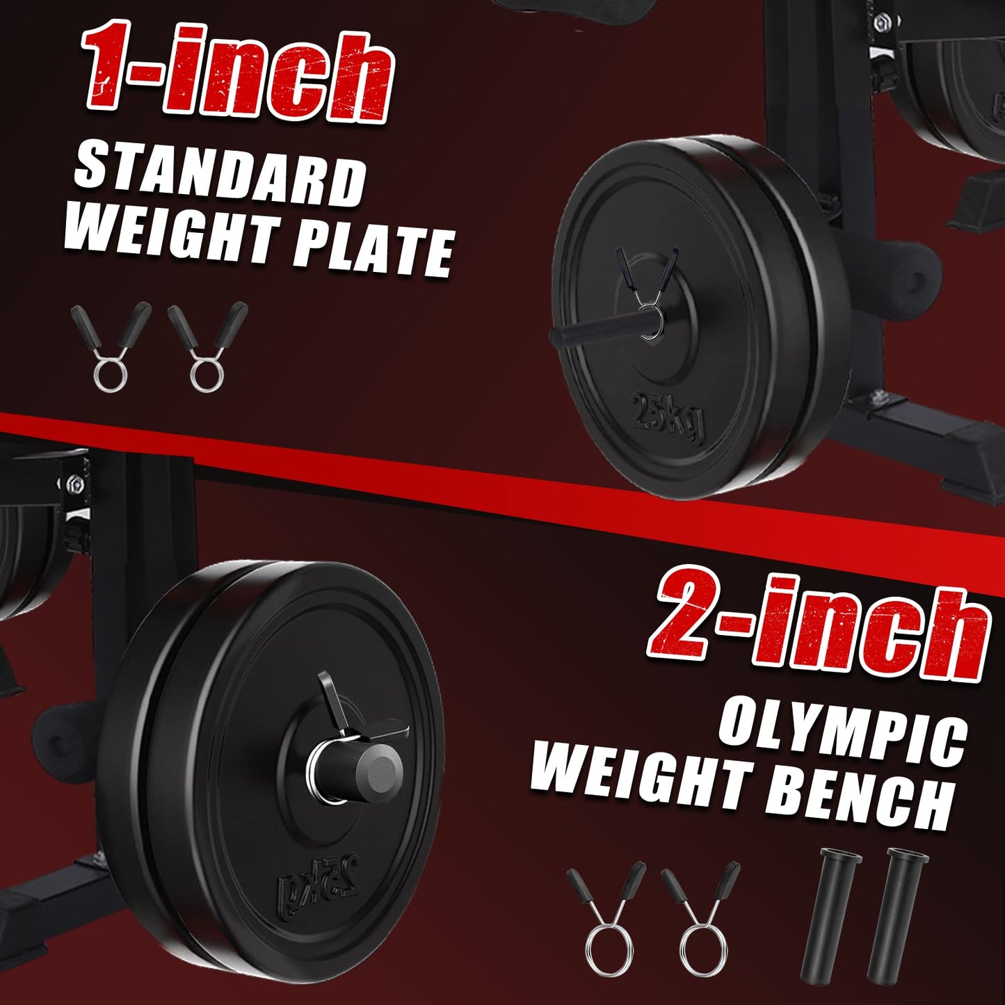 1500LBS 6 in 1 Weight Bench Set with Leg Extension/Curl and Preacher Curl, Bench Press Set and barbell Rack with Safety Bar Catches, Foldable Workout Benches for Home(US Stock)