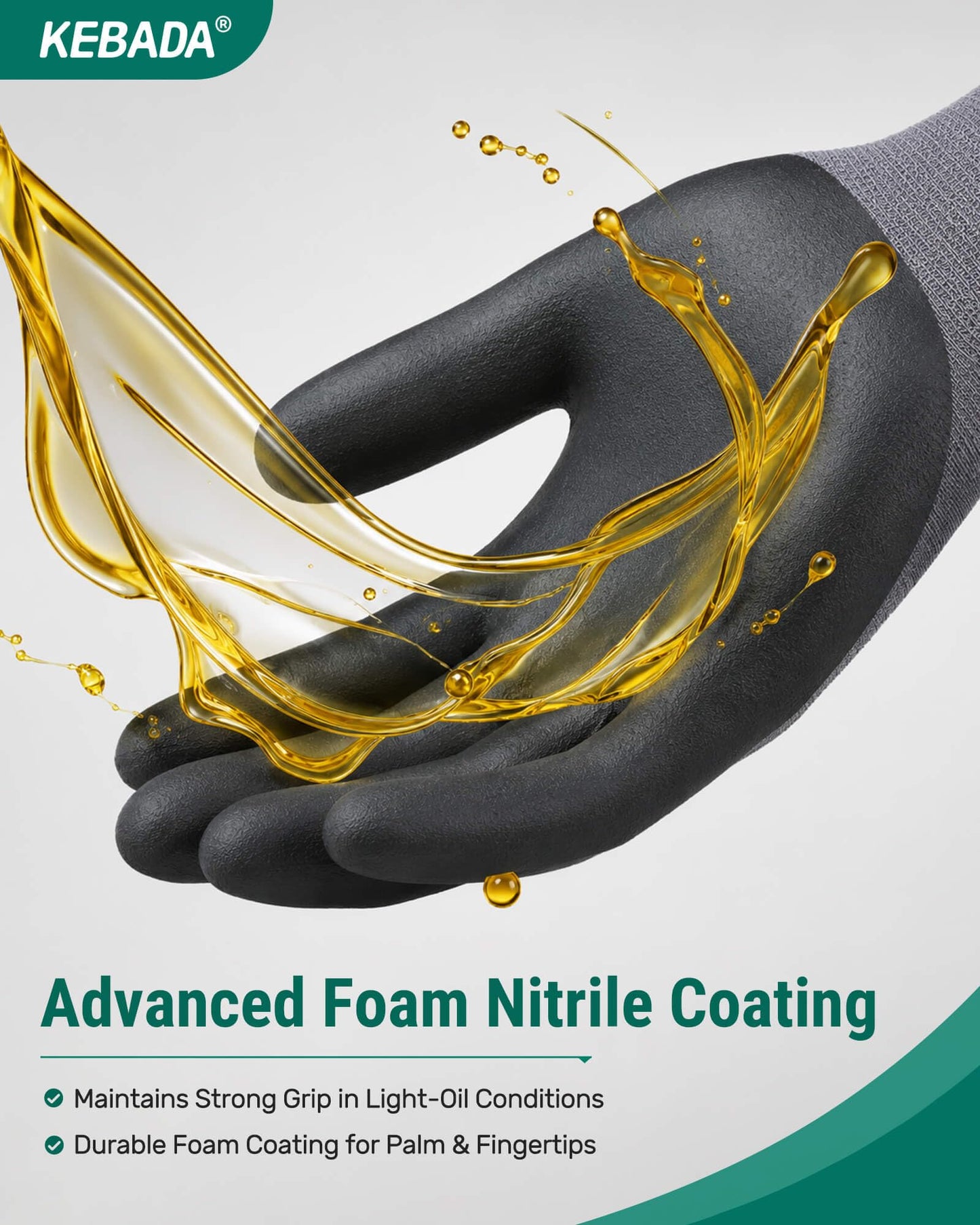 Kebada W5-60 Pairs Bulk Safety Work Gloves Foam Nitrile Coated, Seamless Knit Nylon Glove with Grip, Ideal for Mechanic, Warehouse, Construction & Gardening, XX-Large