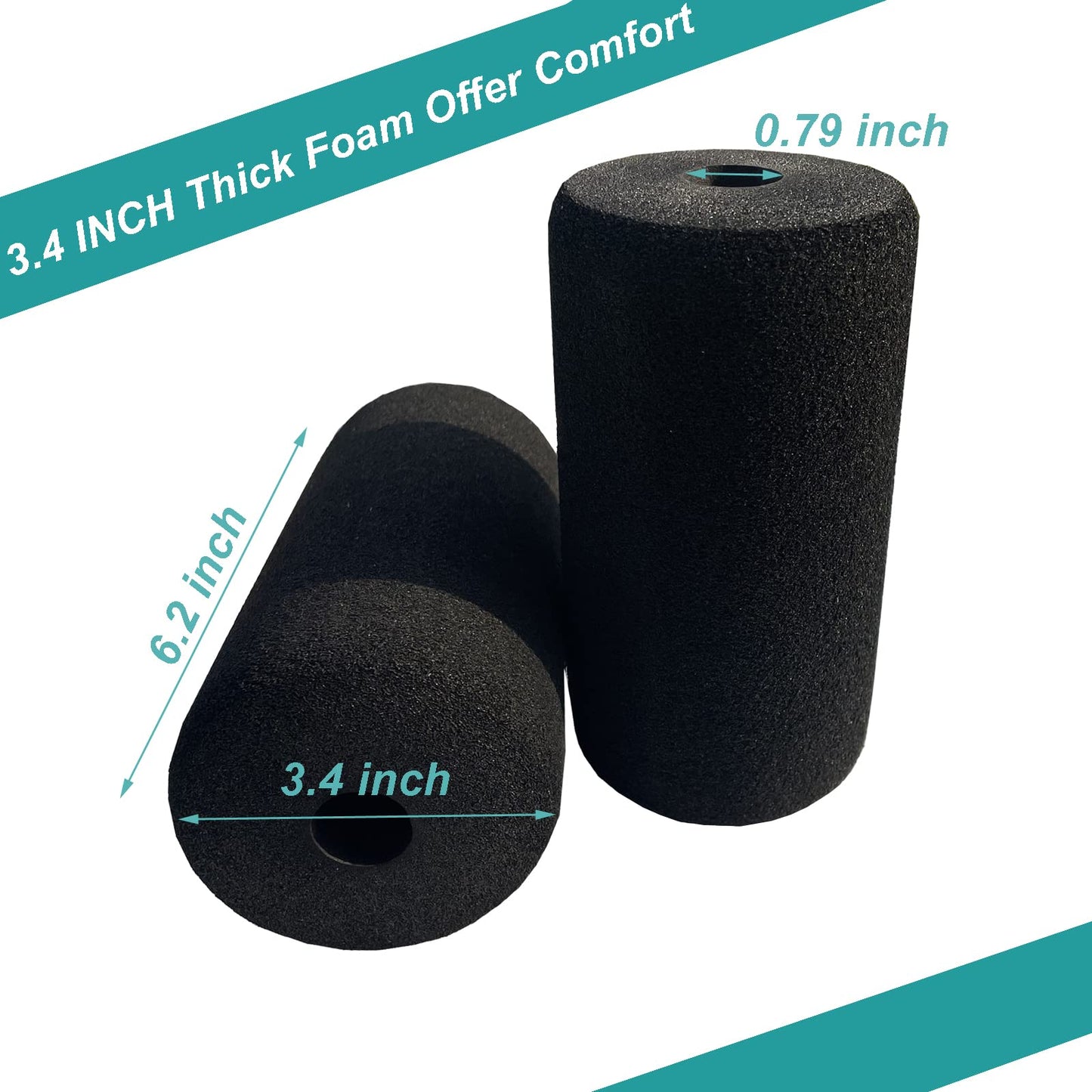 Foot Foam Pads Rollers Replacement,Replacement Foam Pads,Machine Tube Leg Foam Roller pad Replacement,Roller Pad for Leg Extension for Weight Bench,Inversion Table and Gym Exercise equipments
