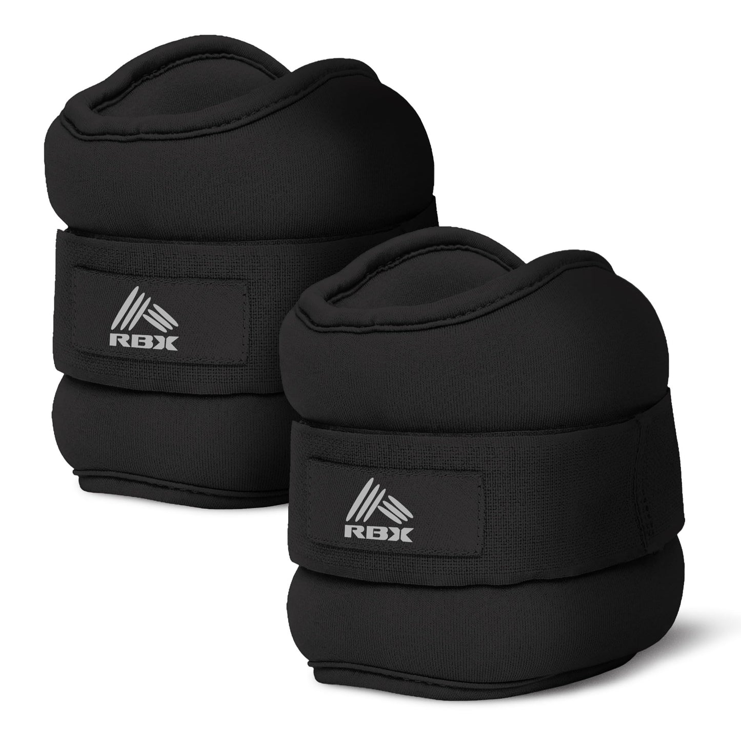 RBX Wrist & Ankle Weights Set, Adjustable Comfort Fit for Training & Toning (Black, 4lb (2lb Each))