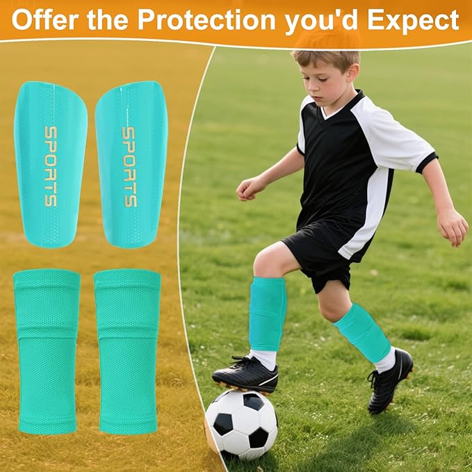 Shin Guards Soccer Kids 2025 Version High-Density Foam Soccer Shin Guard with Sleeves Shin Protective Pads for Kids Daily Practice School Competitions Outdoor Play