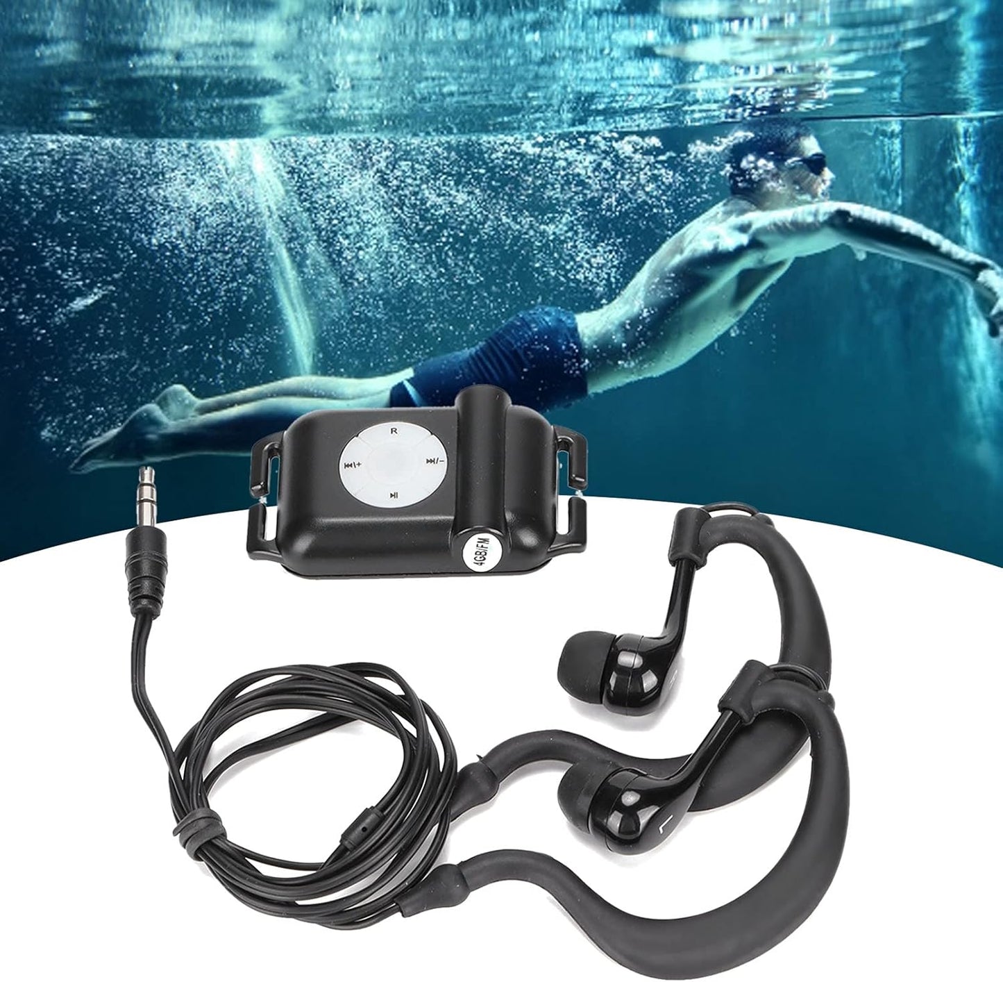Zunate IPX8 MP3 8-10 MP3/WMA 4GB Swimming, Player with Headphone, Sport Swim Music Player Hours Music Playback, Music