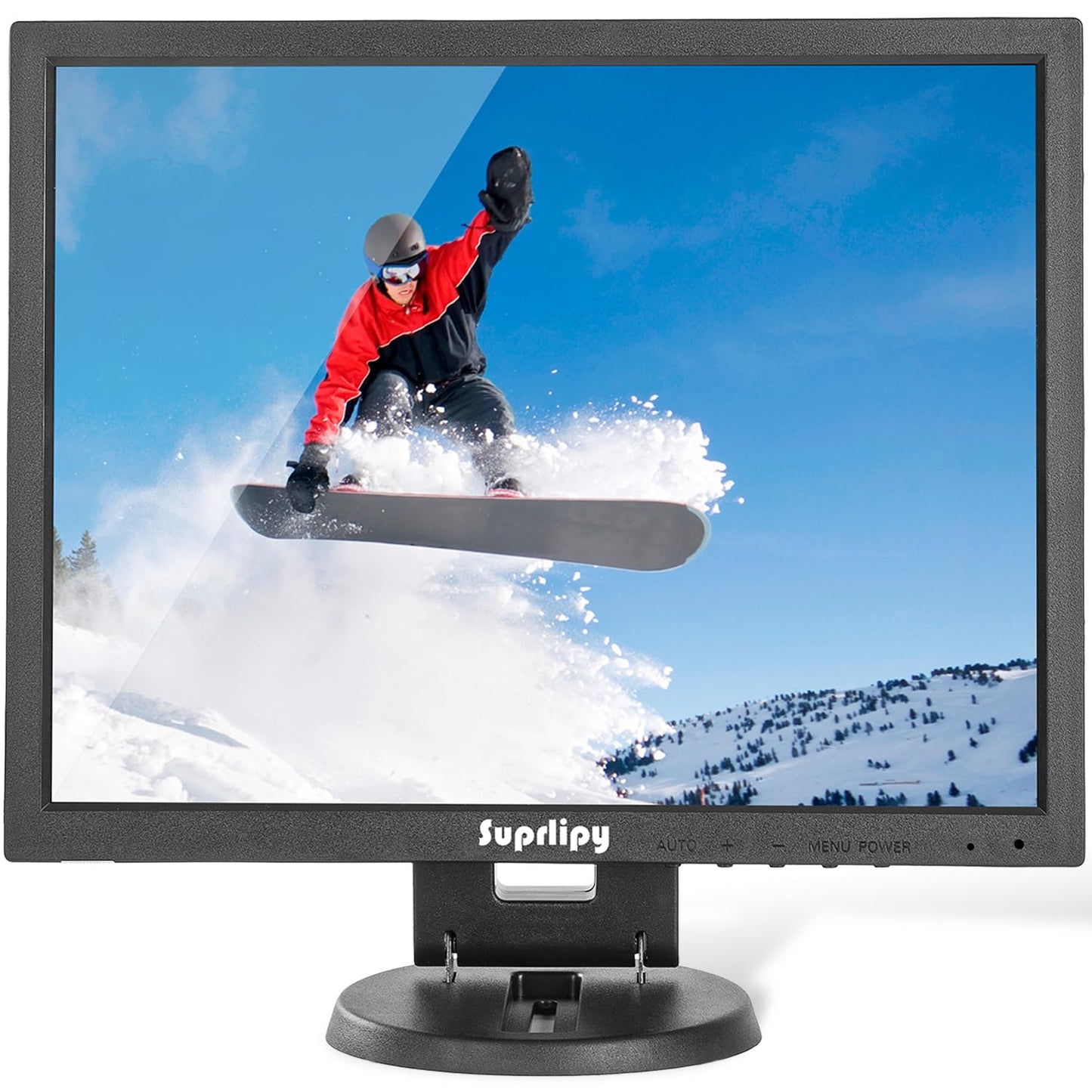 Suprlipy 14 Inch TFT LCD Security CCTV Monitor 1024x768 4:3 Resolution Color Display Screen with HDMI/VGA/BNC/AV Earphone Input Built-in Dual Speakers for Surveillance Camera DVR PC