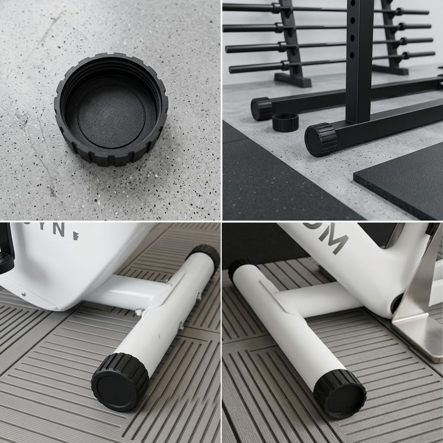 8Pcs Rubber Leg Caps for Fitness Equipments 1.5" & 1.97" Round Exercise Machine Rubber Tips Black Floor Protector for Recumbent Exercise Bike Exercise Bench Stair Stepper Non-Slip Noise Reducing