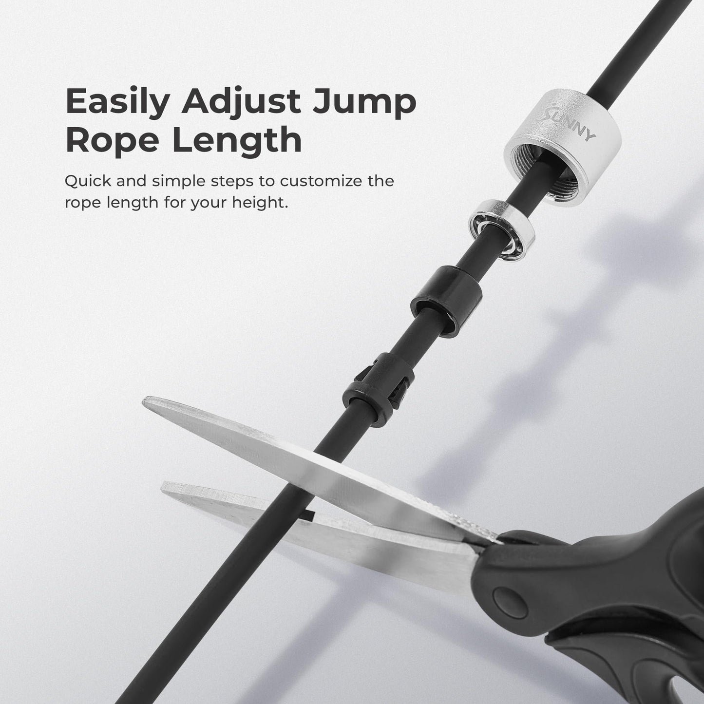 Sunny Health & Fitness Exercise Jump Rope Weighted for Training Cardio, Enhancing Strength & Toning Upper Body, Exercise Rope with Durable Handles & Easy Adjustable Design – SF-JR03-BK