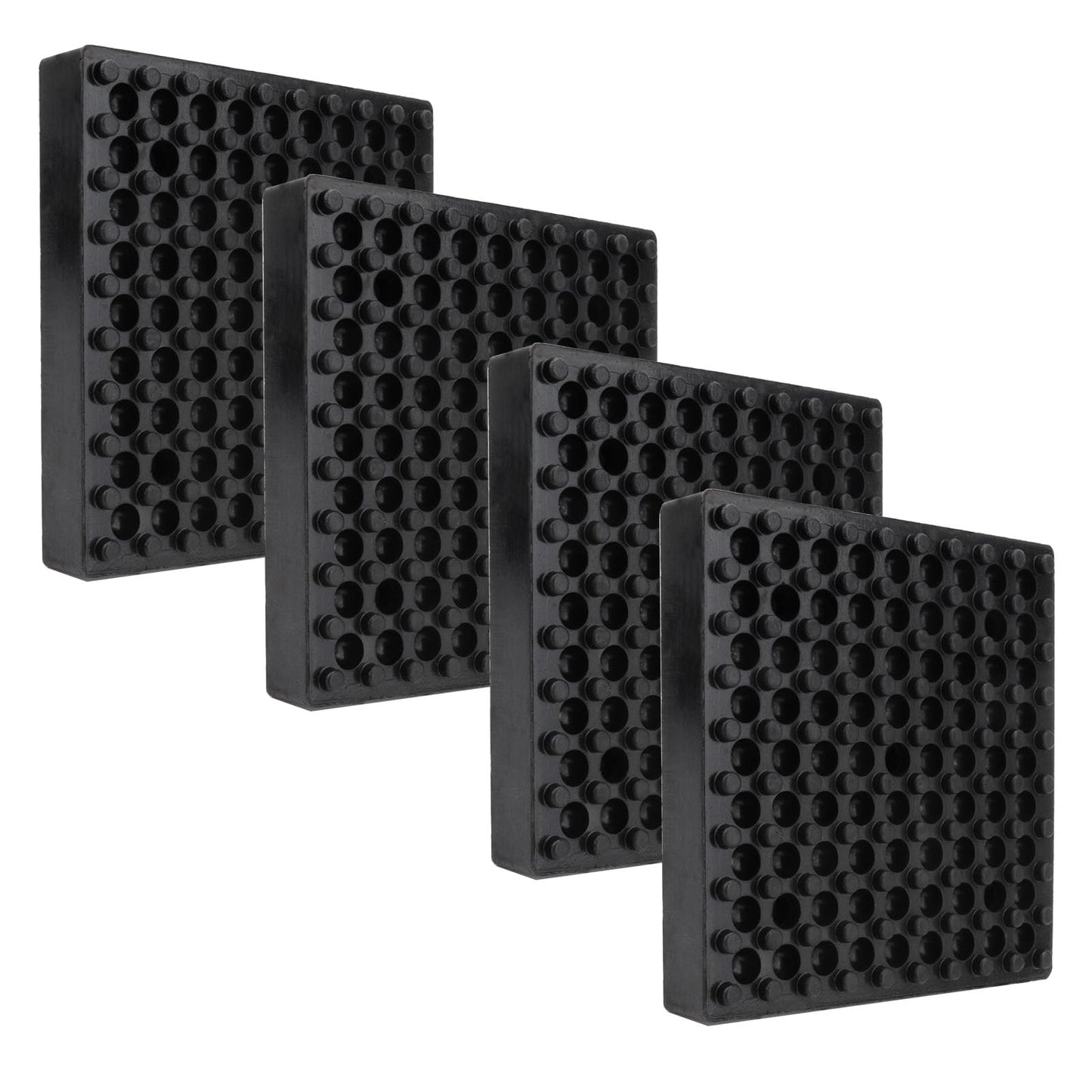 4 Pack Exercise Equipment Mat, Heavy Duty Thick Steel Embedded Rubber Pad, for Treadmills, Washing Machines, dryers, Non Slip Noise Reduction, 4 x 4 x 0.8 Inches