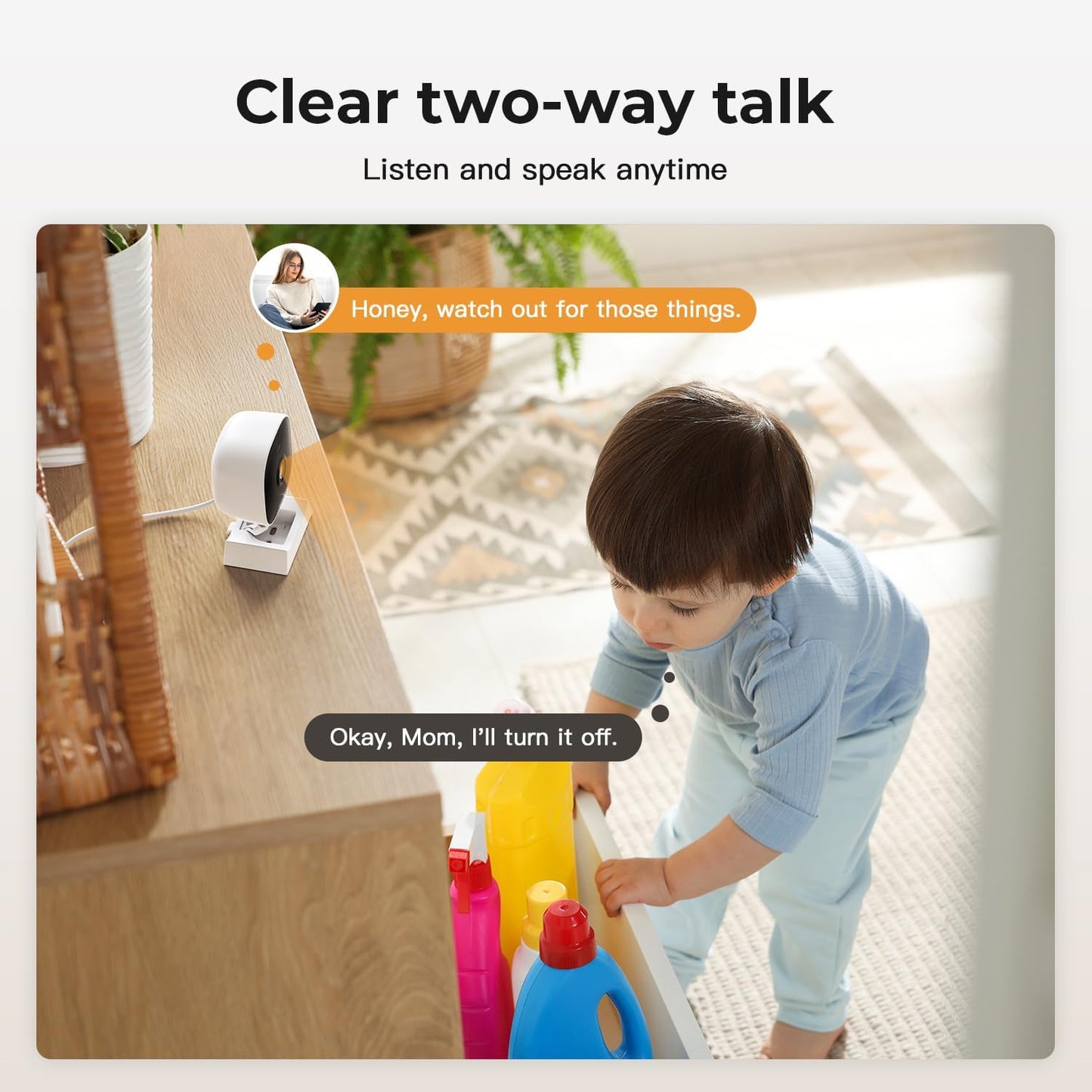 VSMAHOME 2K Vision,2-Way 24/7 128G Included),2-Pack Cameras for Home Security,Indoor/Outdoor for Baby/Elder/Pet