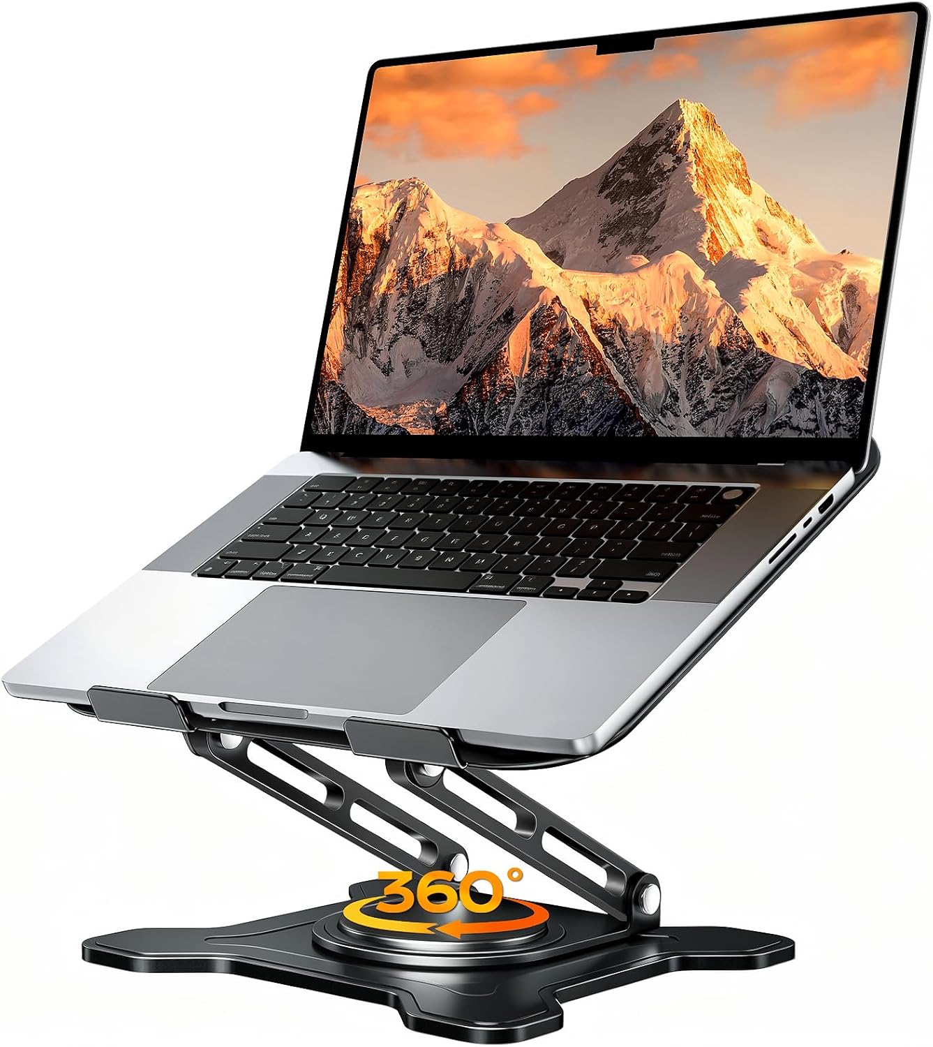 JCZT 360 (10-16") Adjustable Laptop Stand, Rotating Base Ergonomic Computer Stand, Foldable Laptop Stand for Desk