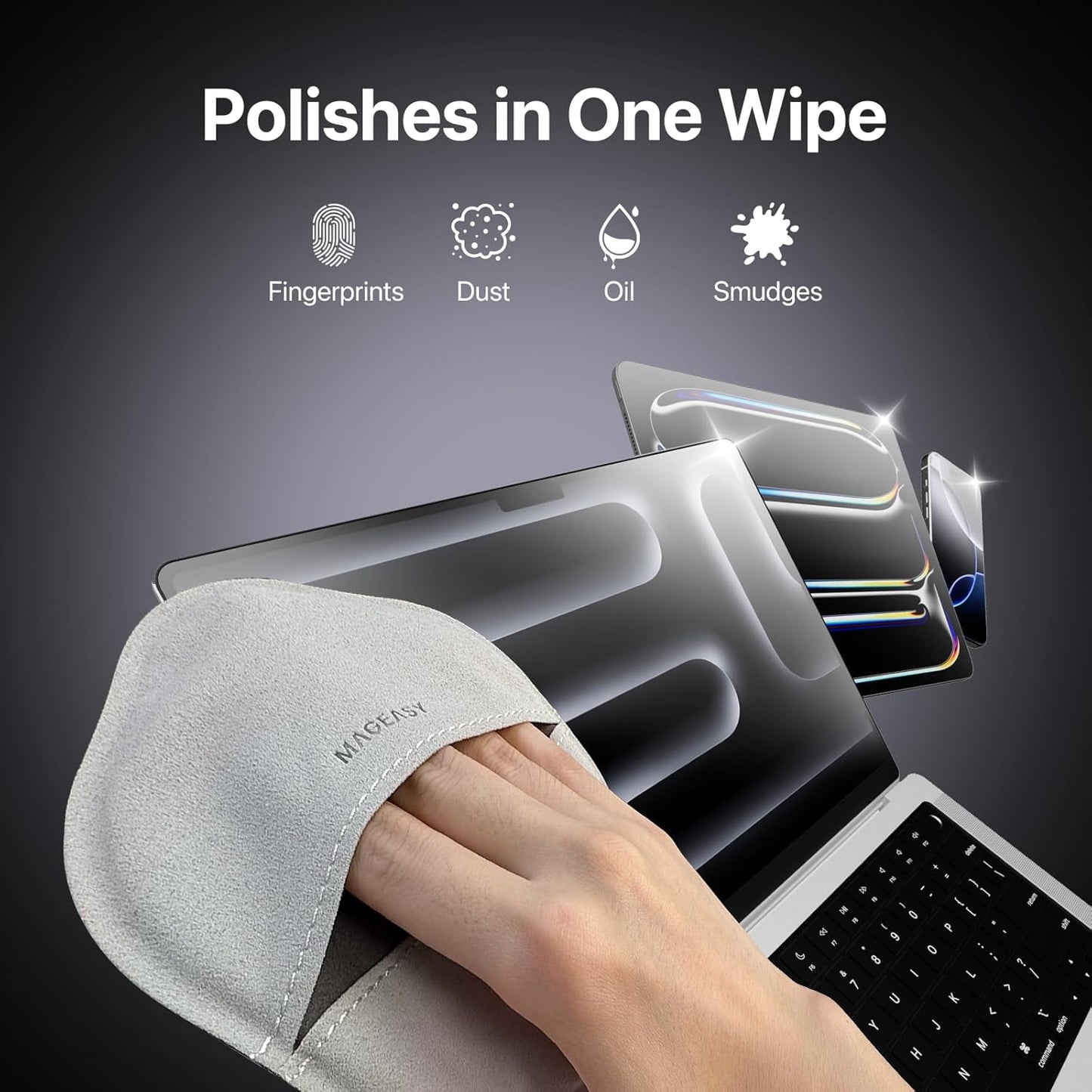 MAGEASY Microfiber Cleaning Cloth for Electronics, iPhone iPad MacBook, Car Screen Cleaner, Keyboards, Eye Glasses