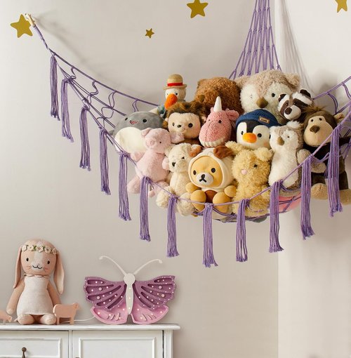 Mirolam Stuffed Animal Storage Hammock Net - Large Corner Organizer for Toys | Baby Nursery Decor