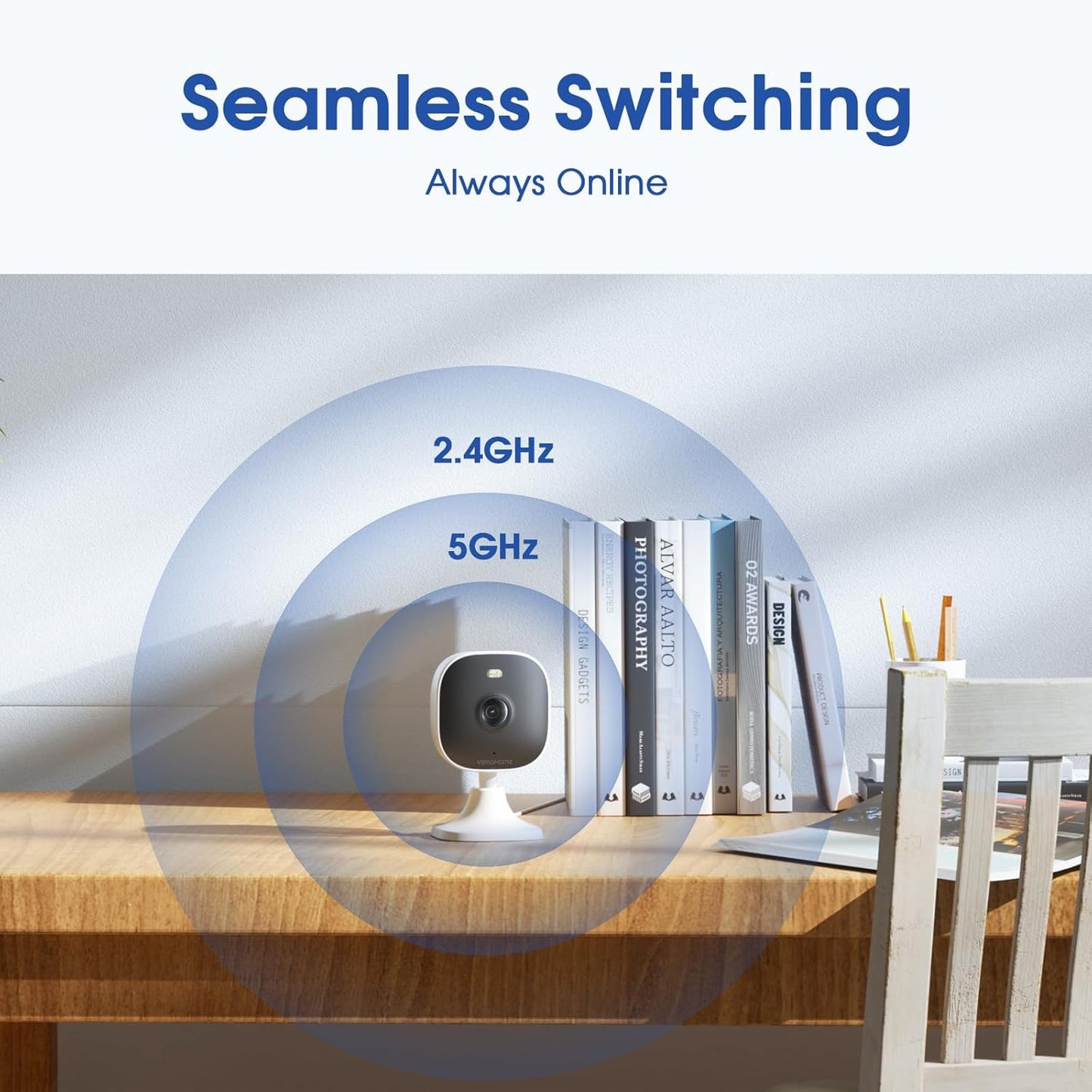 VSMAHOME 4MP 2.4g/5g 2PCS Indoor Cameras for Home Security Outdoor, Home Security Camera System, Camera