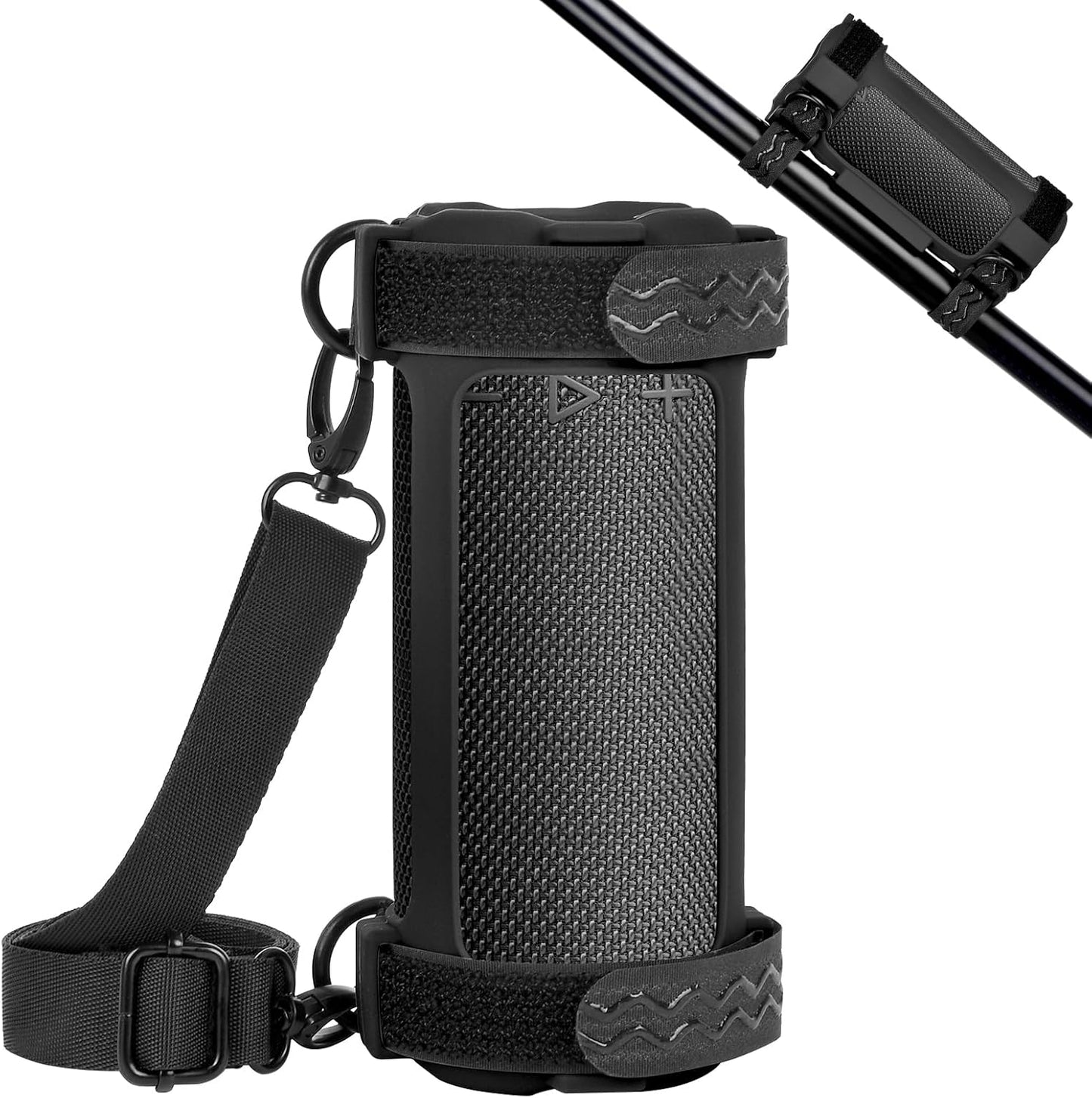 Silicone Cover for JBL Grip Compact Bluetooth Speaker, Portable Carrying Case with Adjustable Detachable Shoulder Strap