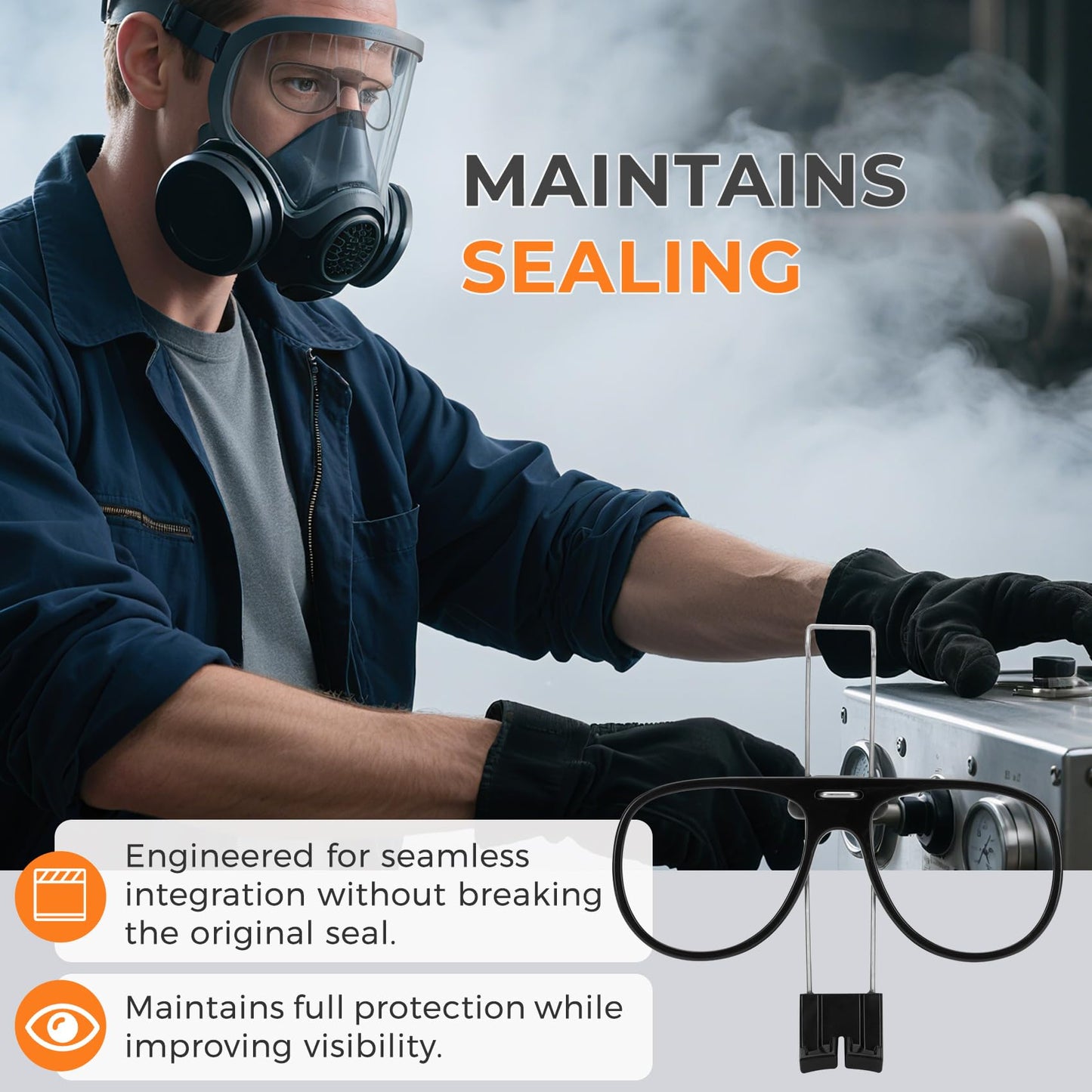 6878 Spectacle Kit, Compatible with 3m Spectacle Kit, for 3M Full Facepiece Respirators Including 6000, FF-400, and 7000 Series, Adjustable Prescription Lens Frame for Eye Glass Wearers, Not Included