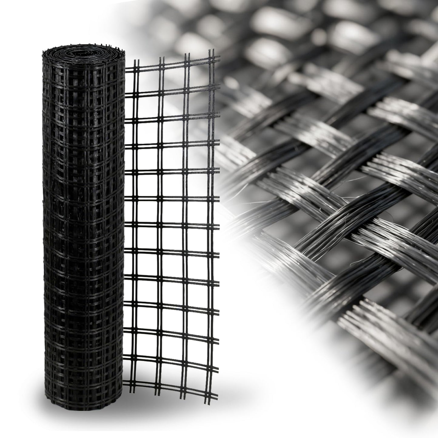 4ft x 100ft Fiberglass Geogrid for Retaining Walls, Bi-Directional 30kN Tensile Strength Geo Grid, 0.8" Mesh Soil Stabilization Fabric for Retaining Walls Up to 6 ft, Driveways & Ground Reinforcement