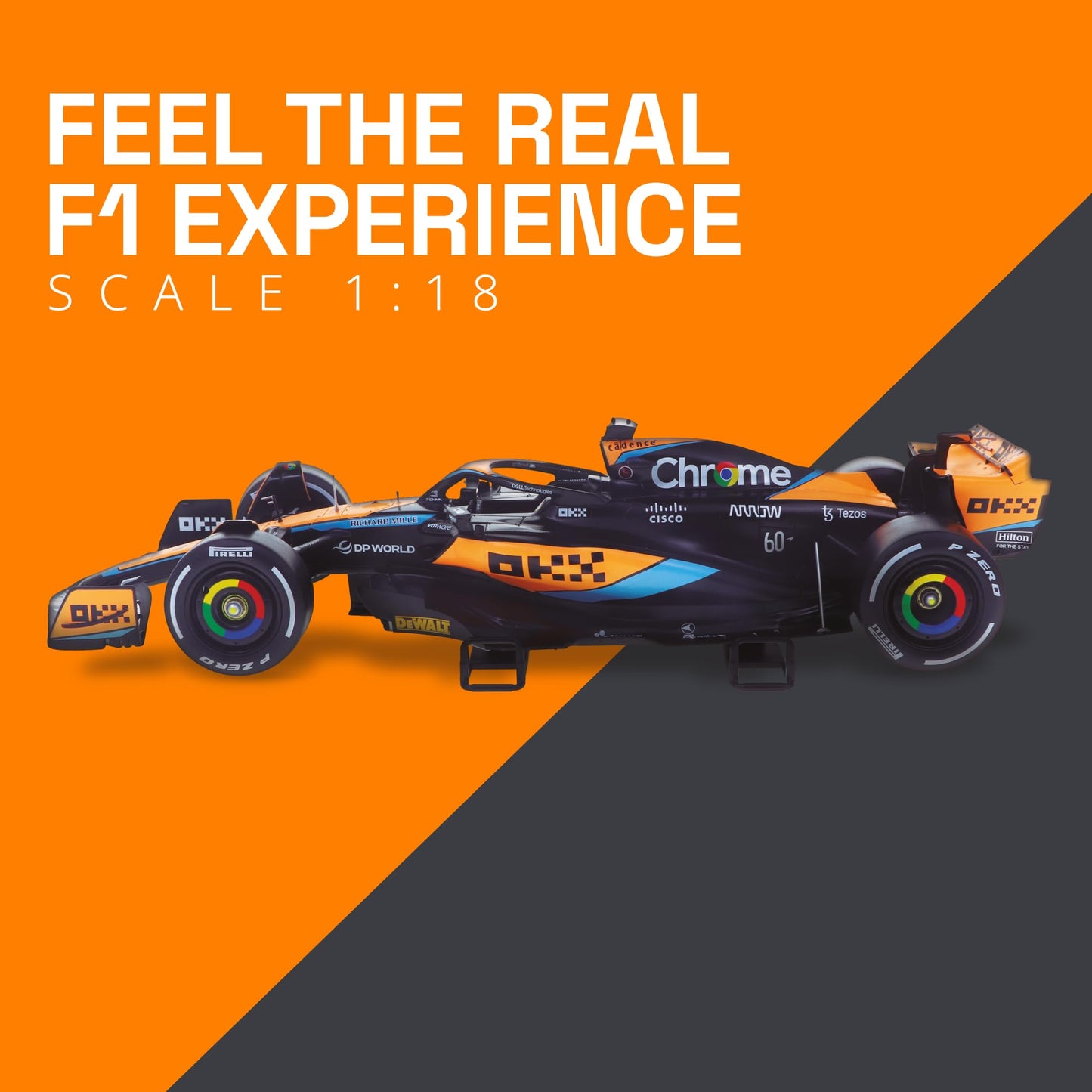 LUPPA Formula 1 MCL60 Model kit - 1:18 Scale Racing F1 MCL60 Model Inspired by Lando Norris & Oscar Piastri l Building kit, Collectible diecast, 140 Pieces
