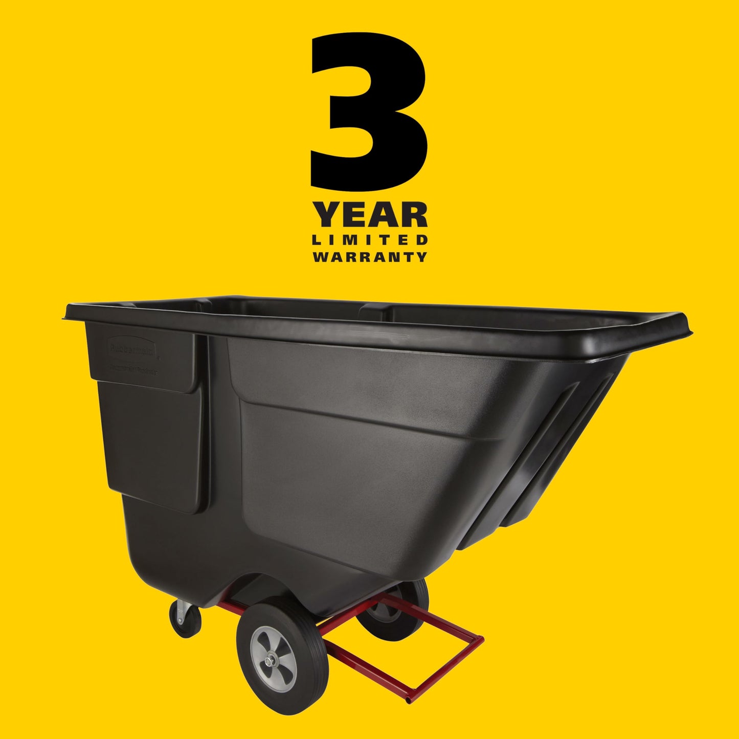 Rubbermaid Commercial Products Tilt Dump Truck/Trash Cart/Garbage Collection/Recycling, 1/2 Cubic Yard, Waste Collection, 1250 lbs capacity, Black, for Office/Warehouse/Facility Management