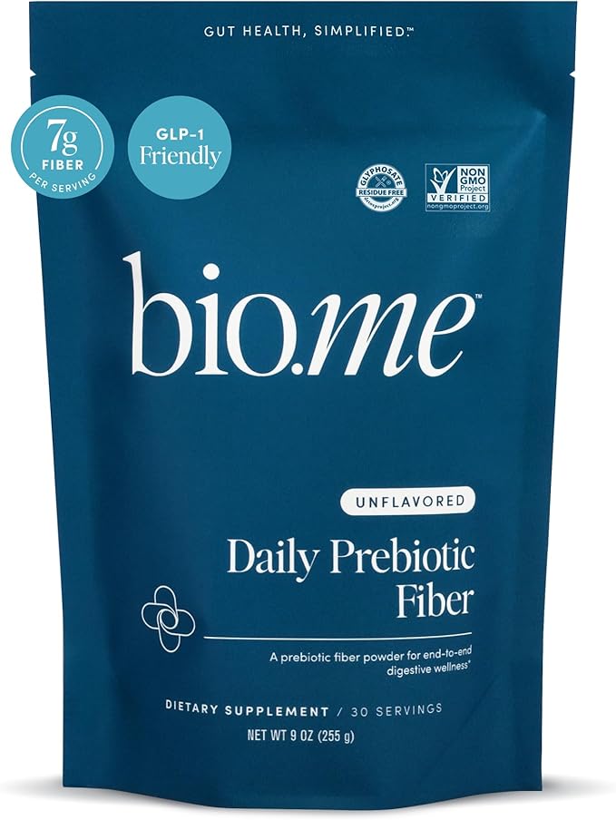Daily Prebiotic Fiber Powder Unflavored - 7g Per Serving - Soluble & Insoluble Fiber Supplement Powder for Women & Men - Digestive Health & Gut Health - GLP-1 Friendly, Sugar Free - 30 Servings