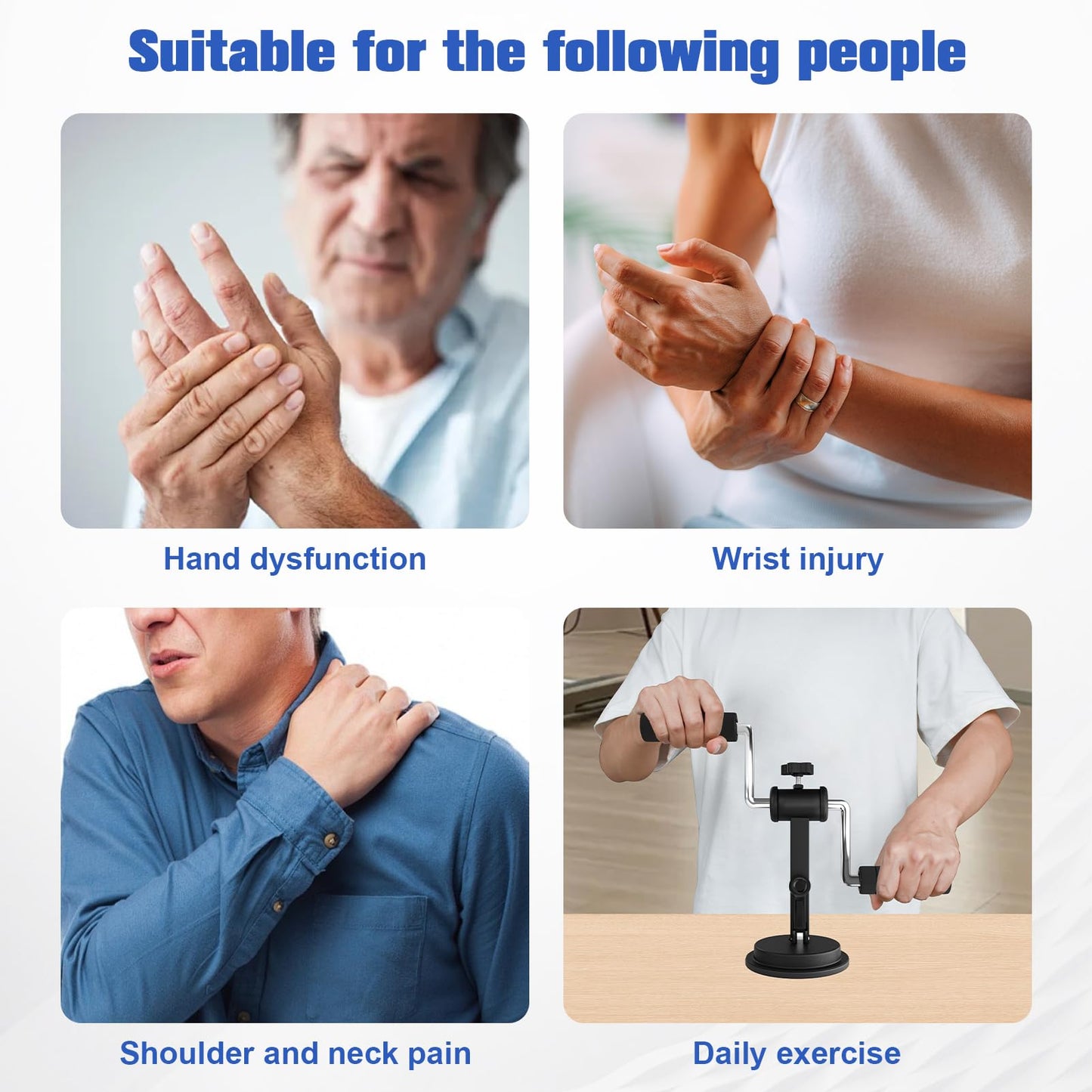 Arm Bike for Rehabilitation Exercise for the Elderly, Physical Therapy Equipment, Designed for Arm and Shoulder, Adjustable Resistance, Industrial Suction Cup Fixation, Black, Home Use