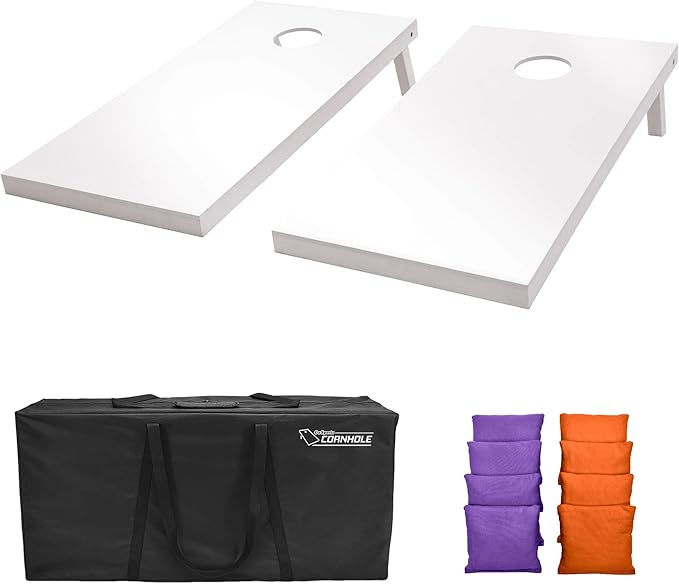 GoSports 4 ft x 2 ft Regulation Size Wooden Cornhole Boards Set - Includes Carrying Case and Over 100 Optional Bean Bag Colors