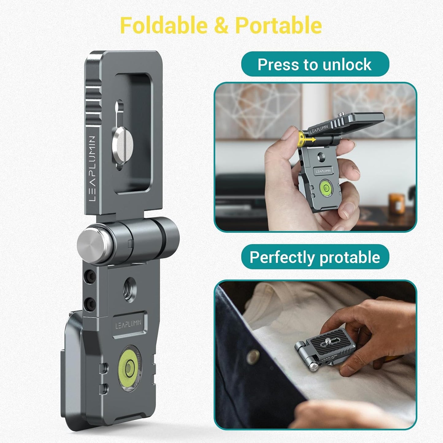 Leaplumin Foldable DSLR Camera L BracketLightweight Camera L Bracket Vertical Horizontal Switching Tripod Quick Release