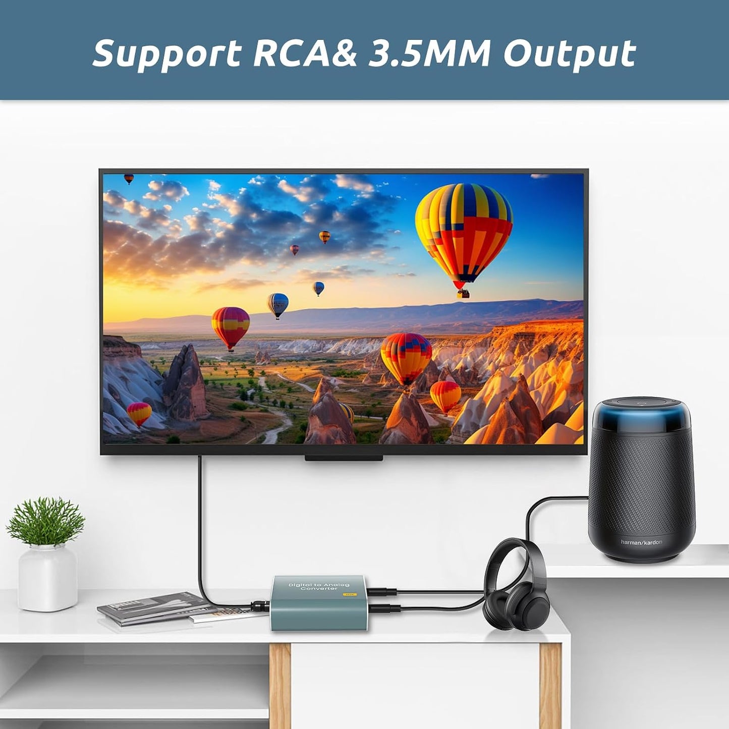 192kHz 7ft/2.1m 3.5mm 3.5 mm PS3 PS4 DAC Audio Converter Digital to Analog Audio Converter, Optical Audio to RCA AUX