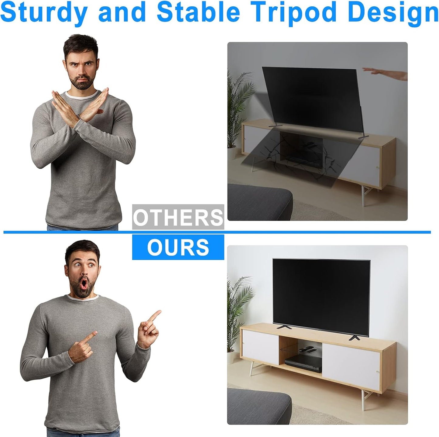 Chunxiao 32" 40" 43" 49" 50" 55" Upgraded TV Legs for TCL Roku TVs Hole - TV Base Stand for TCL Roku TV Stand Legs