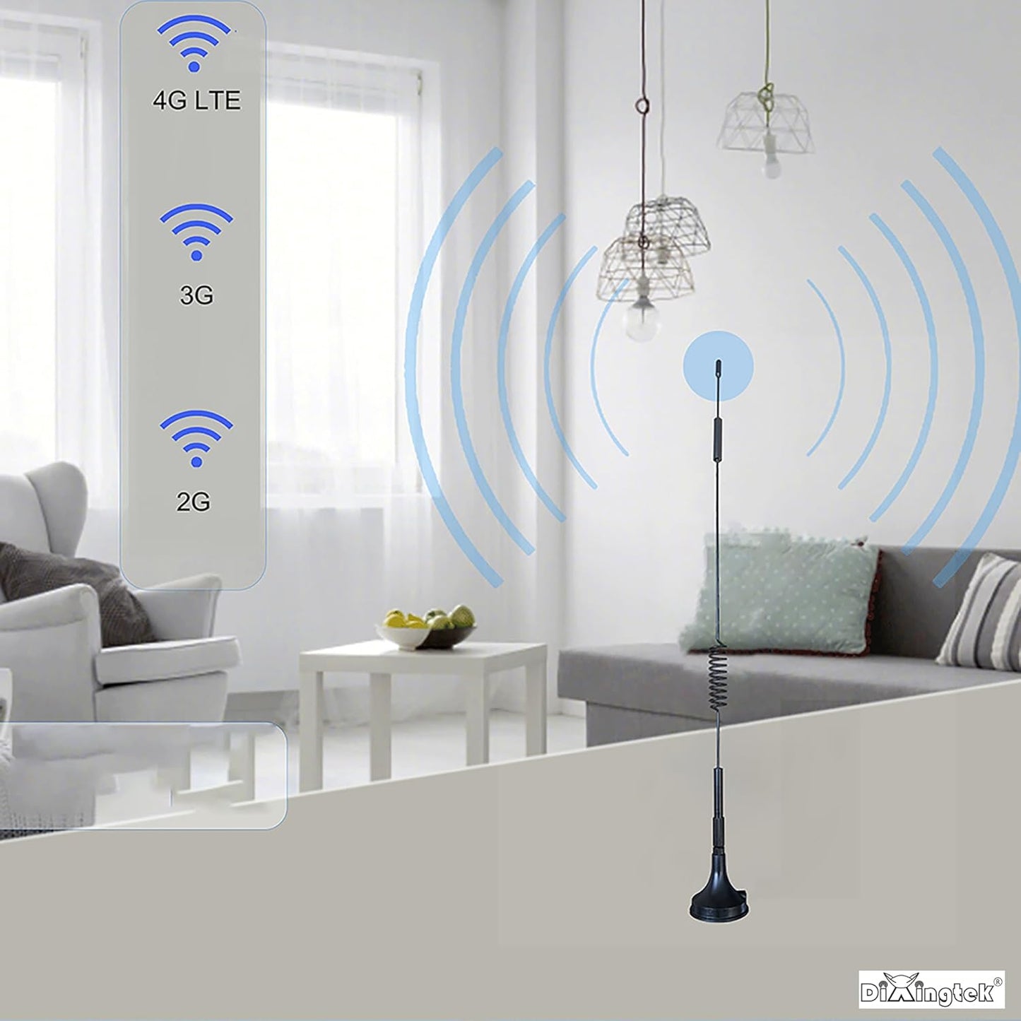 Dixingtek 3G 4G 4G 2 Pack 1-Meter 4G GSM LTE SMA Magnetic Antenna, Compatible with LTE Router Game Camera Network Card