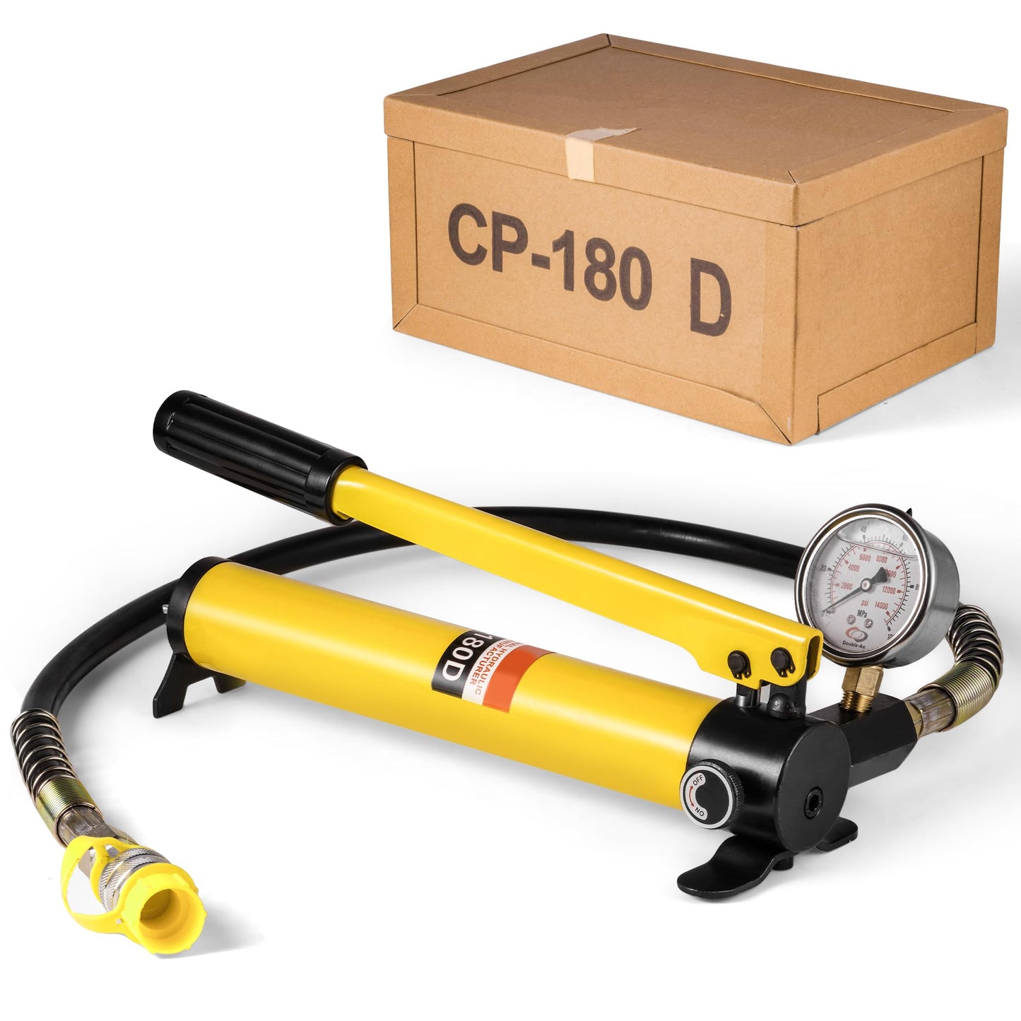 TOORGO CP-180 Hydraulic Hand Pump with Oil Gauge,Hand Operated Pump Manual Pump Hydraulic Pump for Lifting Cylinders