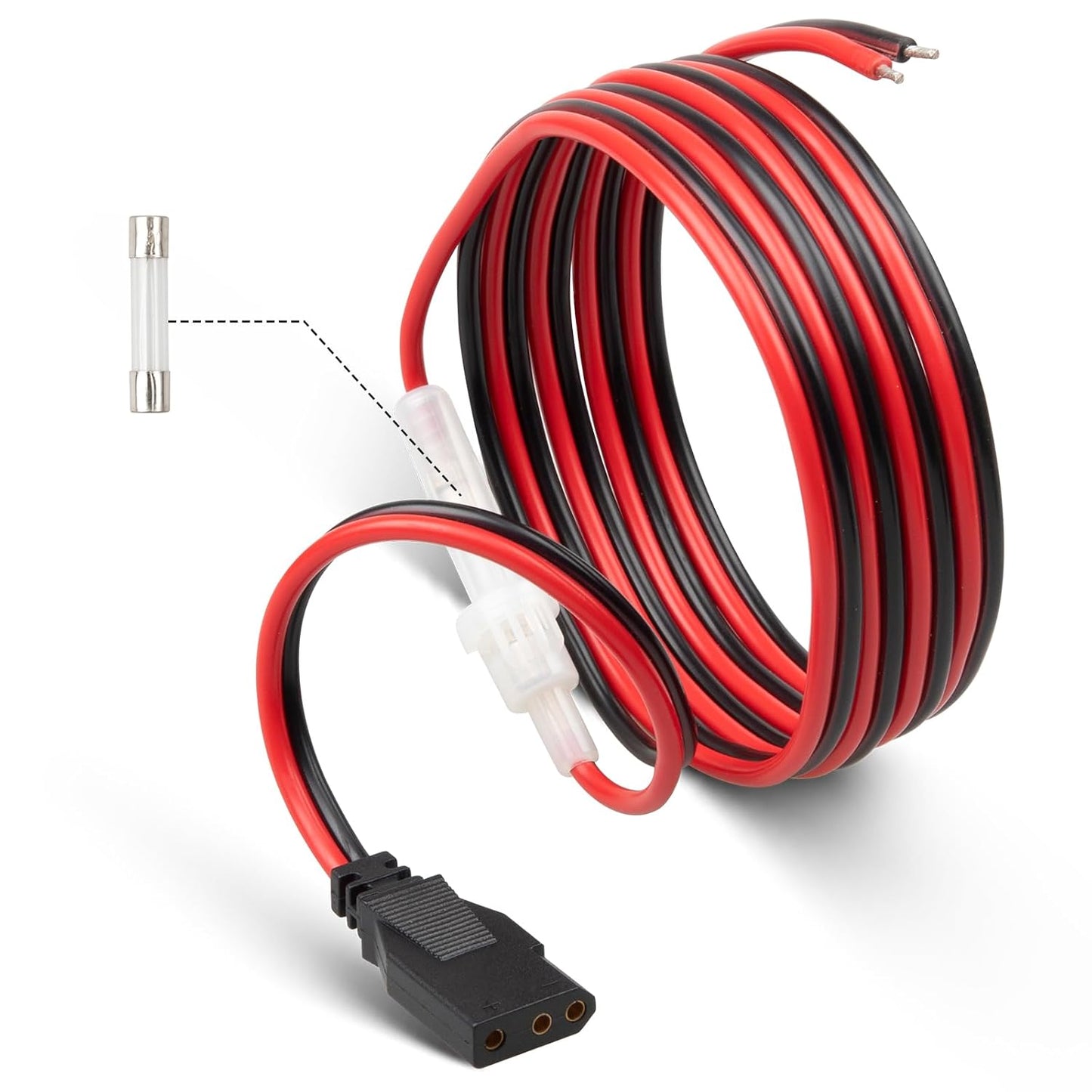 3 16AWG with15A Anina CB Radio Power Cable Pin Heavy Duty Fuse Compatible with Cobra, Galaxy, Midland Direct to Car