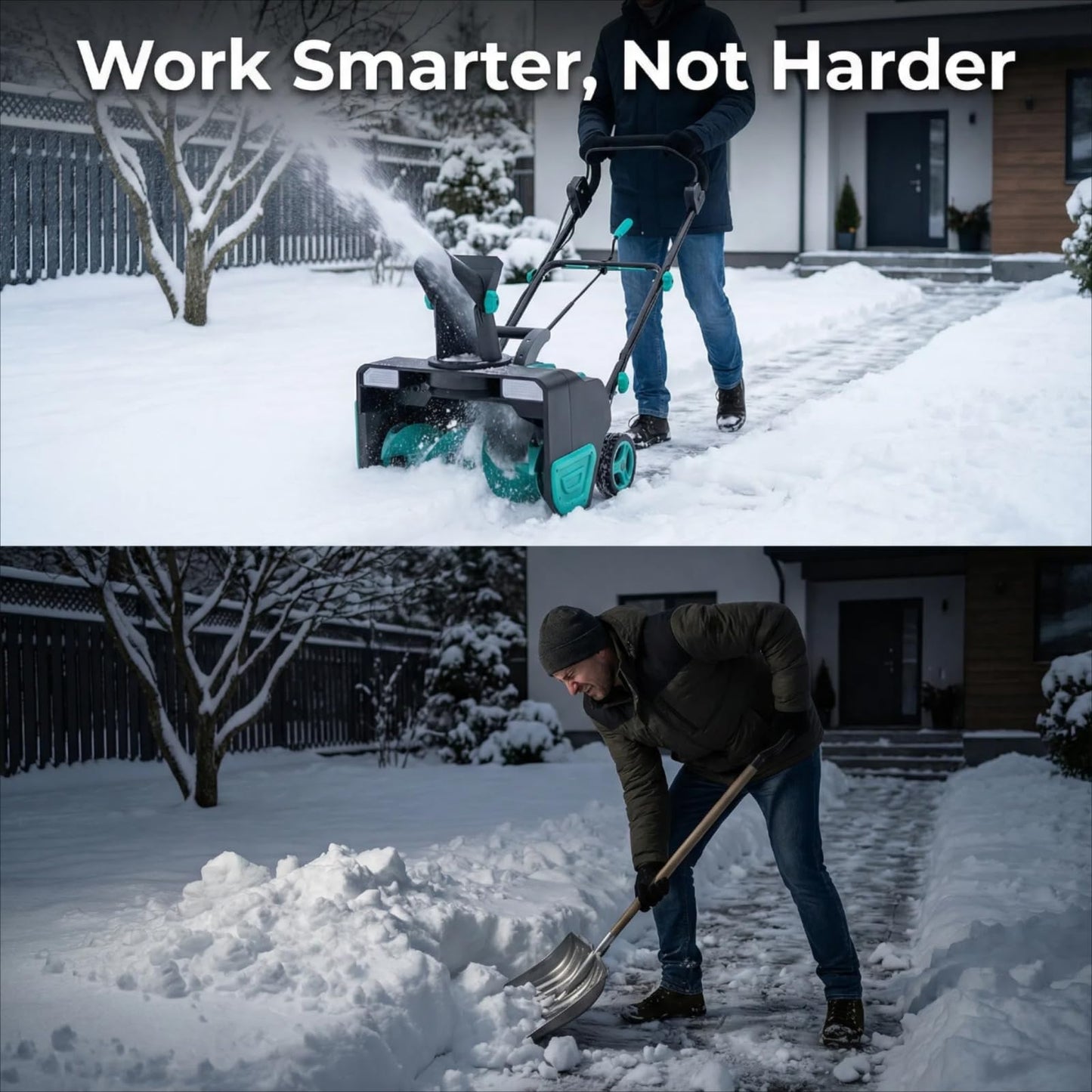 Garvee 20" Electric Snow Blower Corded- 15-amp Brushless Motor 25FT Throwing Distance, 180° Rotating Chute Walkways Deck Driveways Snow Thrower, Snow Blaster Dual LED Lights